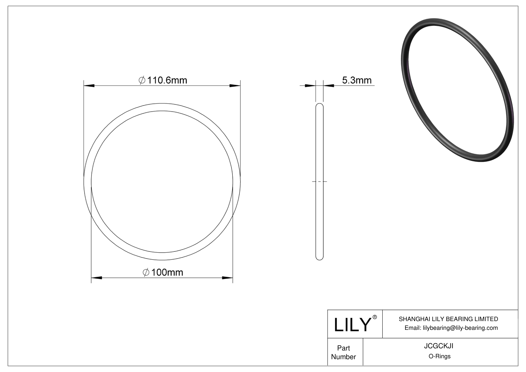 JCGCKJI Juntas tóricas redondas resistentes al aceite cad drawing