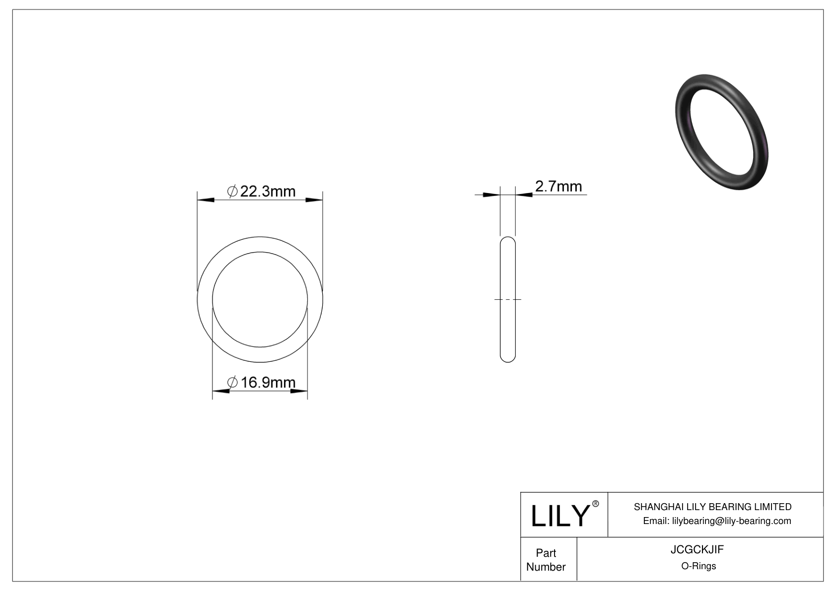 JCGCKJIF Oil Resistant O-Rings Round cad drawing