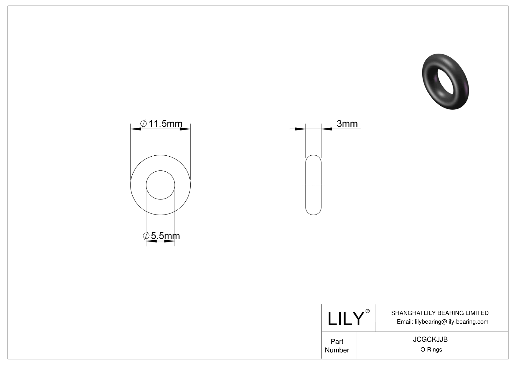 JCGCKJJB Juntas tóricas redondas resistentes al aceite cad drawing