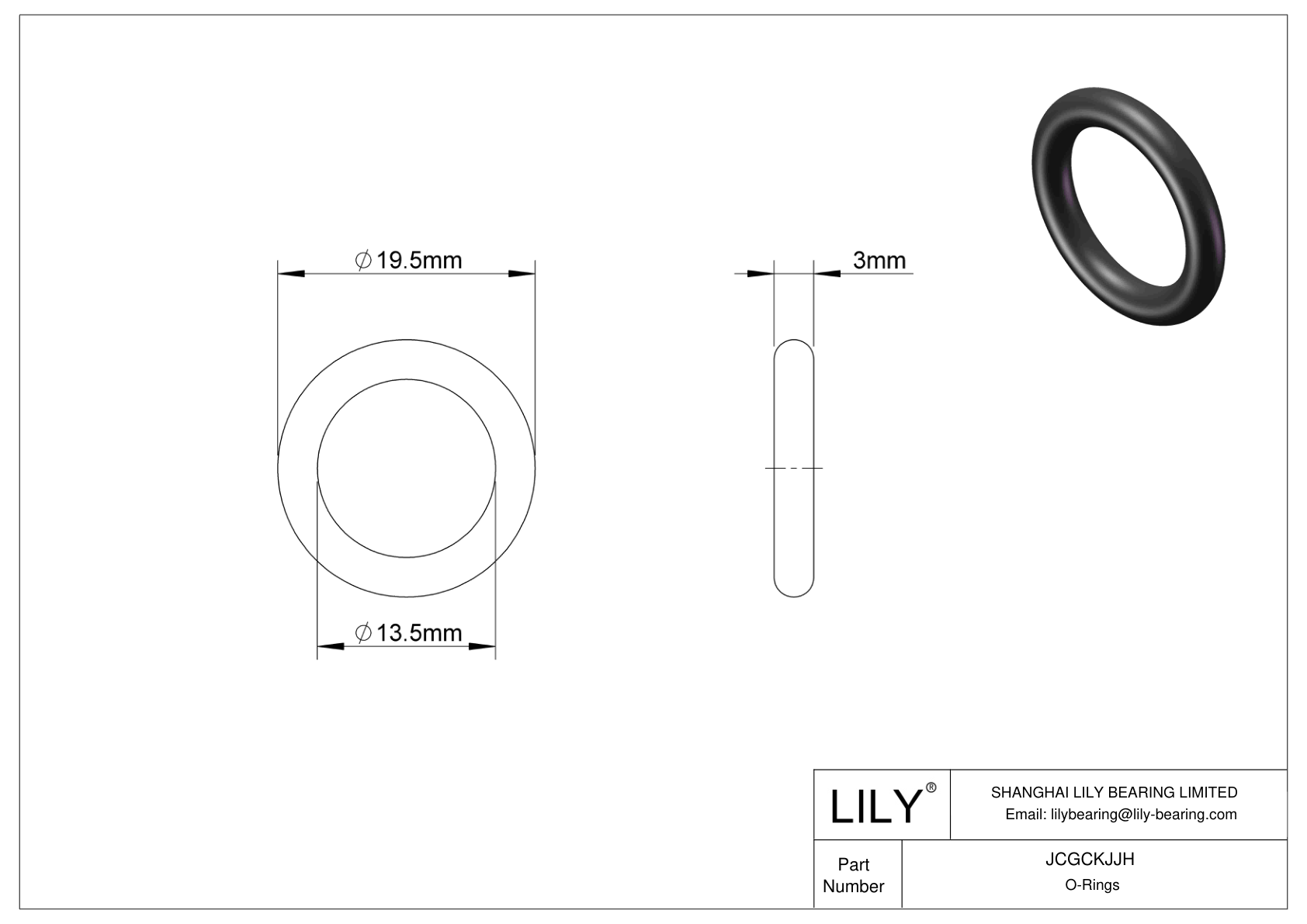 JCGCKJJH Juntas tóricas redondas resistentes al aceite cad drawing