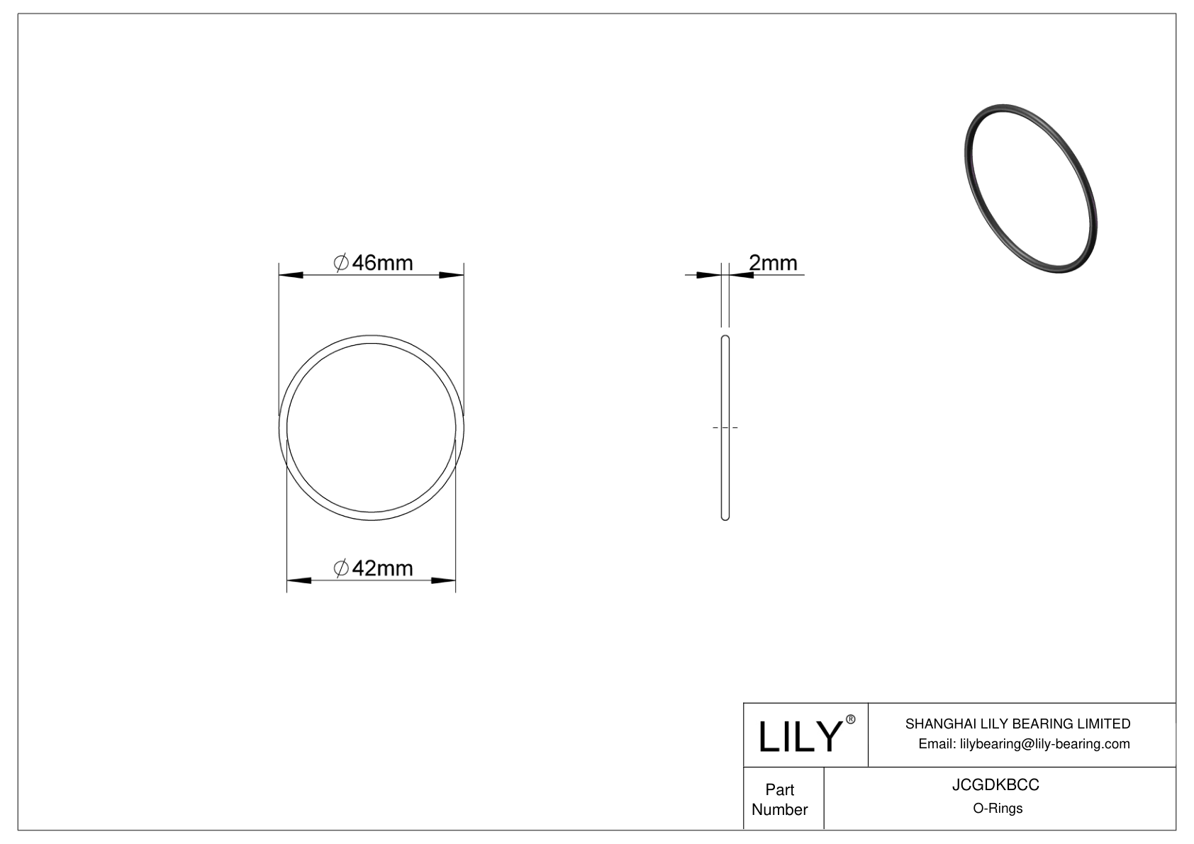 JCGDKBCC Chemical Resistant O-rings Round cad drawing