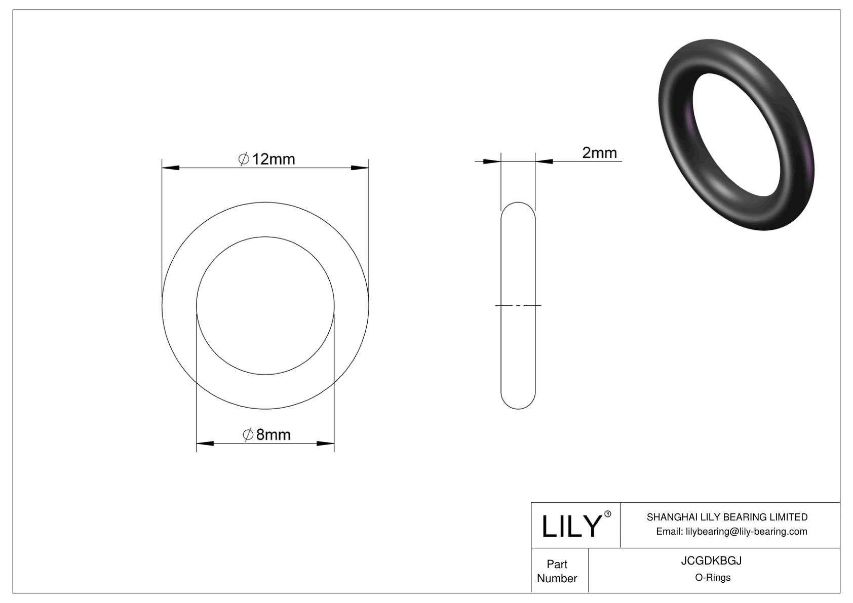 JCGDKBGJ Chemical Resistant O-rings Round cad drawing