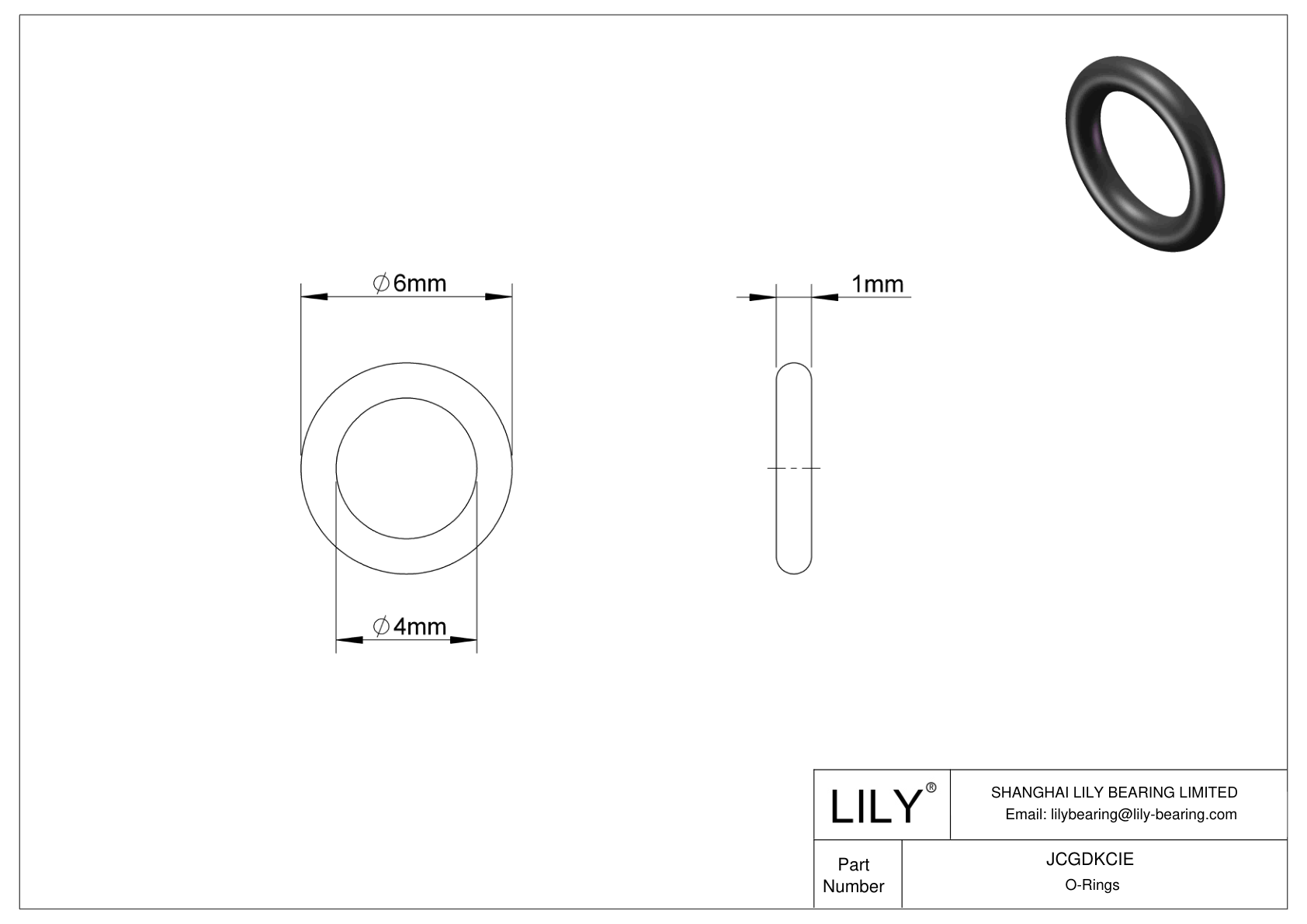 JCGDKCIE Chemical Resistant O-rings Round cad drawing