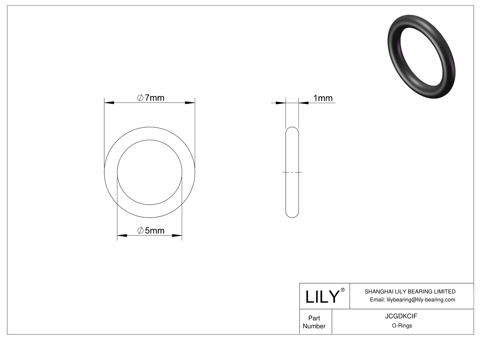 JCGDKCIF Chemical Resistant O-rings Round cad drawing