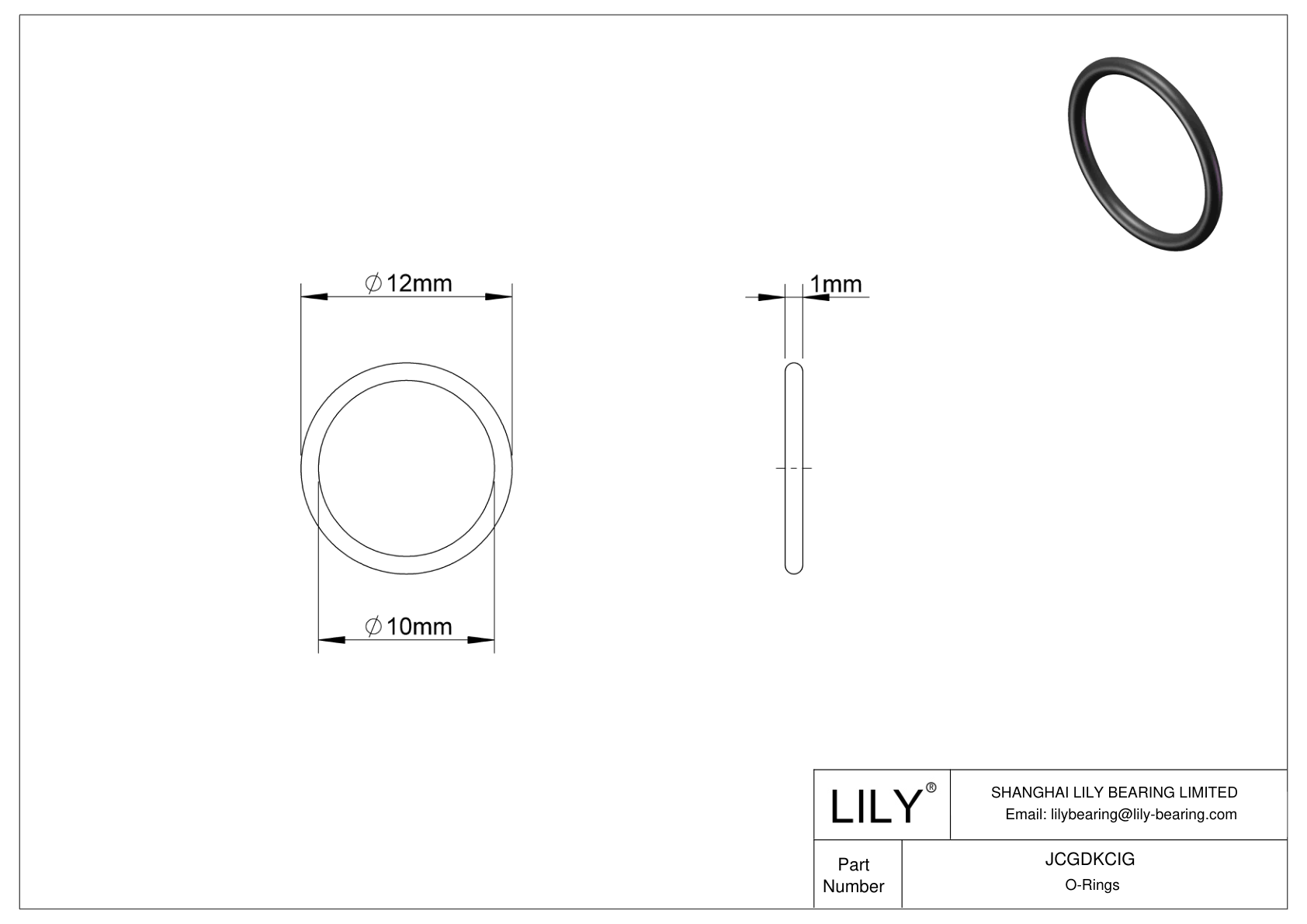 JCGDKCIG Chemical Resistant O-rings Round cad drawing