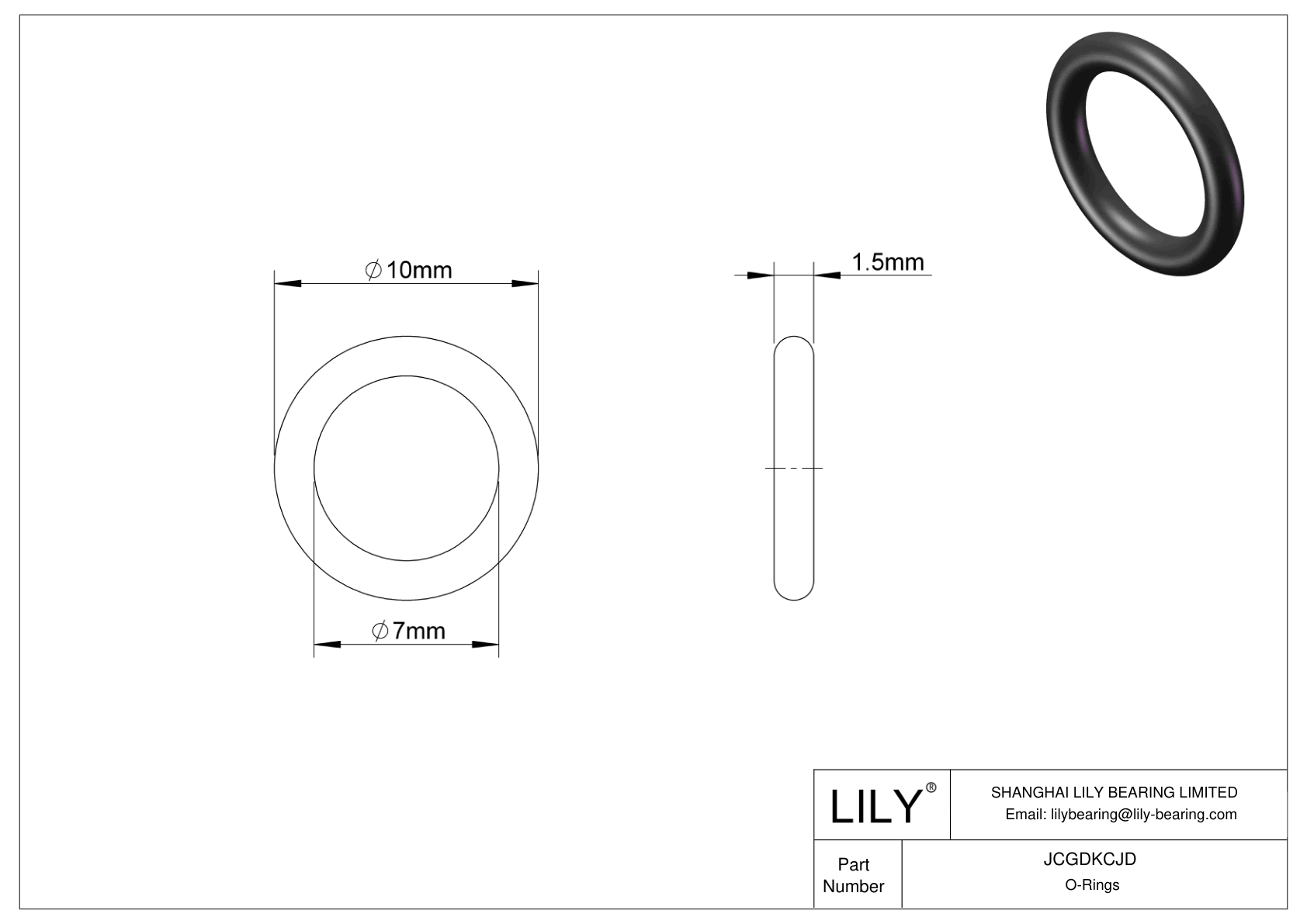 JCGDKCJD Chemical Resistant O-rings Round cad drawing