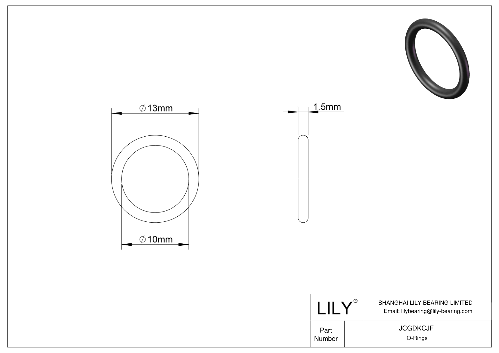 JCGDKCJF Chemical Resistant O-rings Round cad drawing