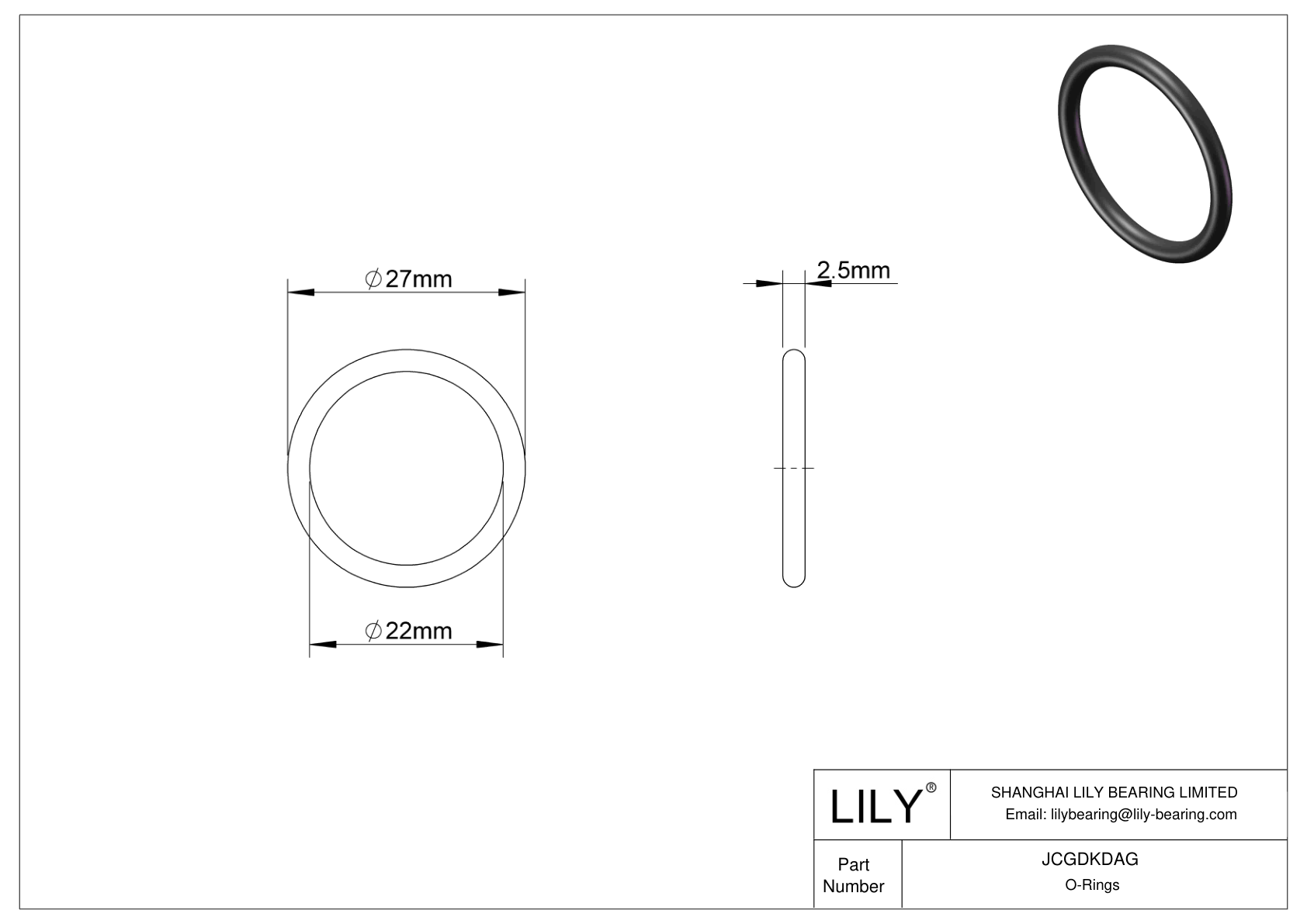 JCGDKDAG Chemical Resistant O-rings Round cad drawing