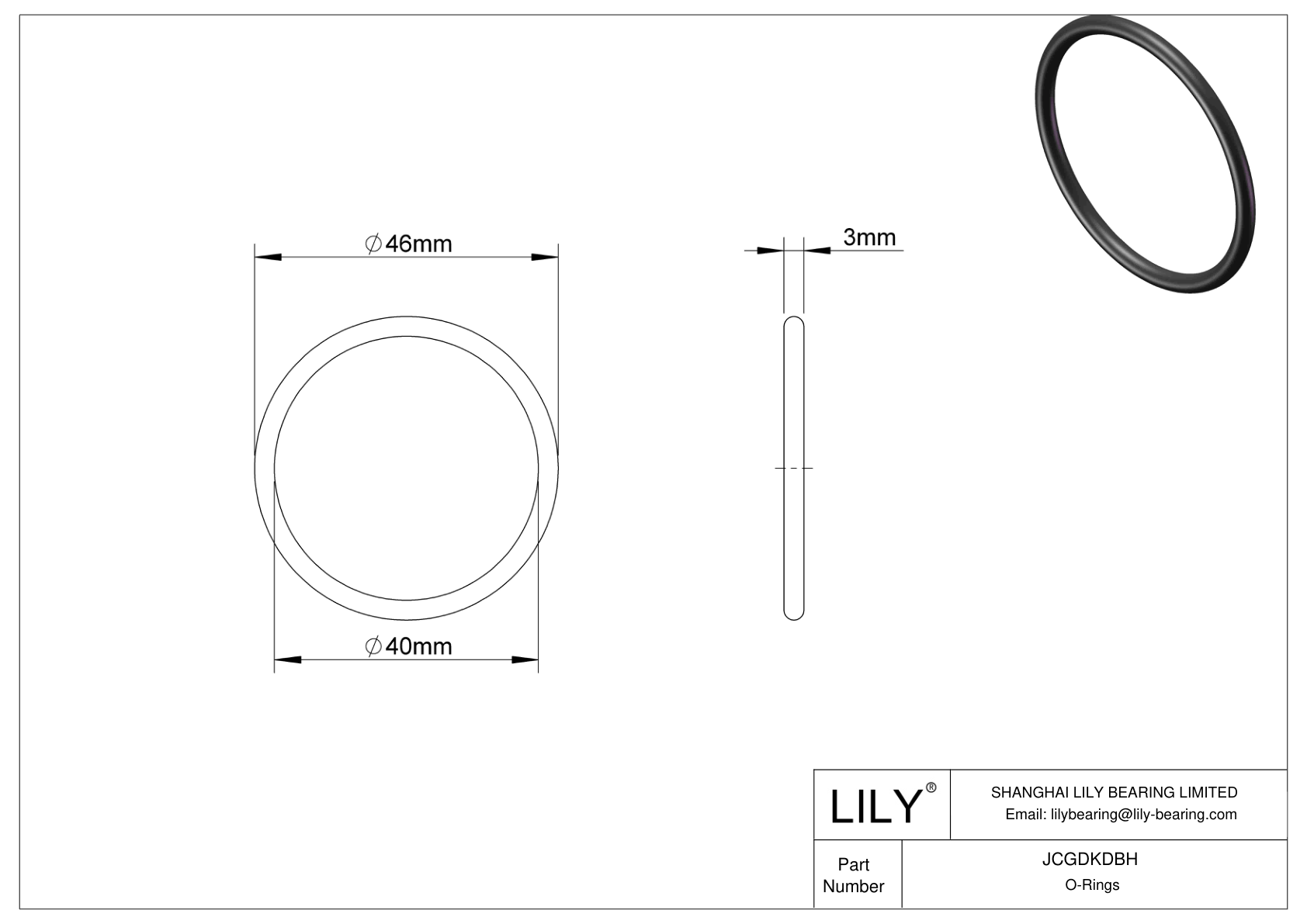 JCGDKDBH Chemical Resistant O-rings Round cad drawing