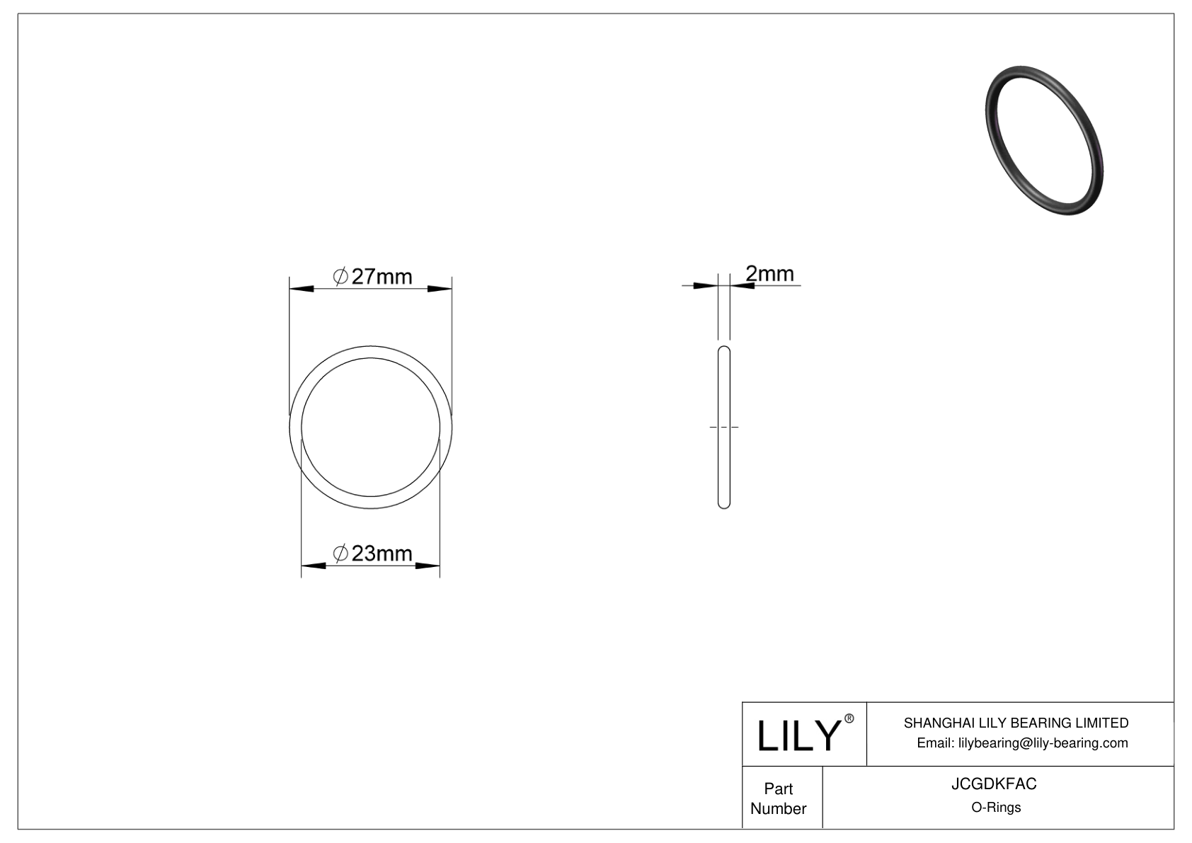 JCGDKFAC Chemical Resistant O-rings Round cad drawing