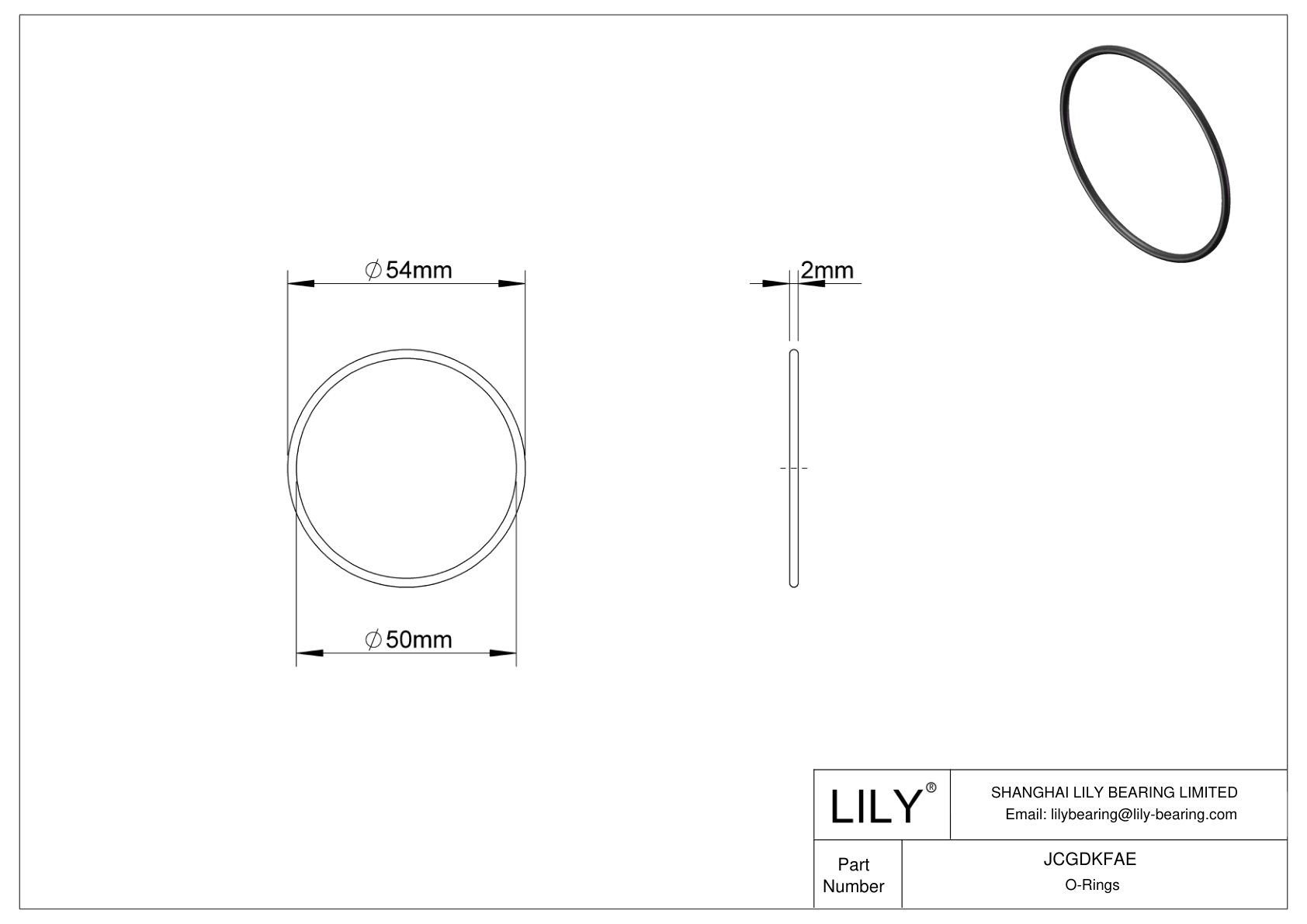 JCGDKFAE Chemical Resistant O-rings Round cad drawing