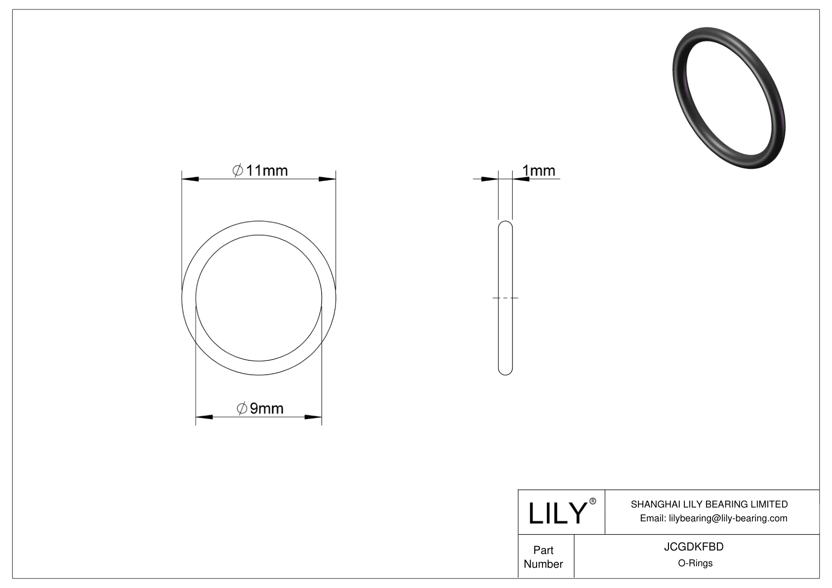 JCGDKFBD Chemical Resistant O-rings Round cad drawing