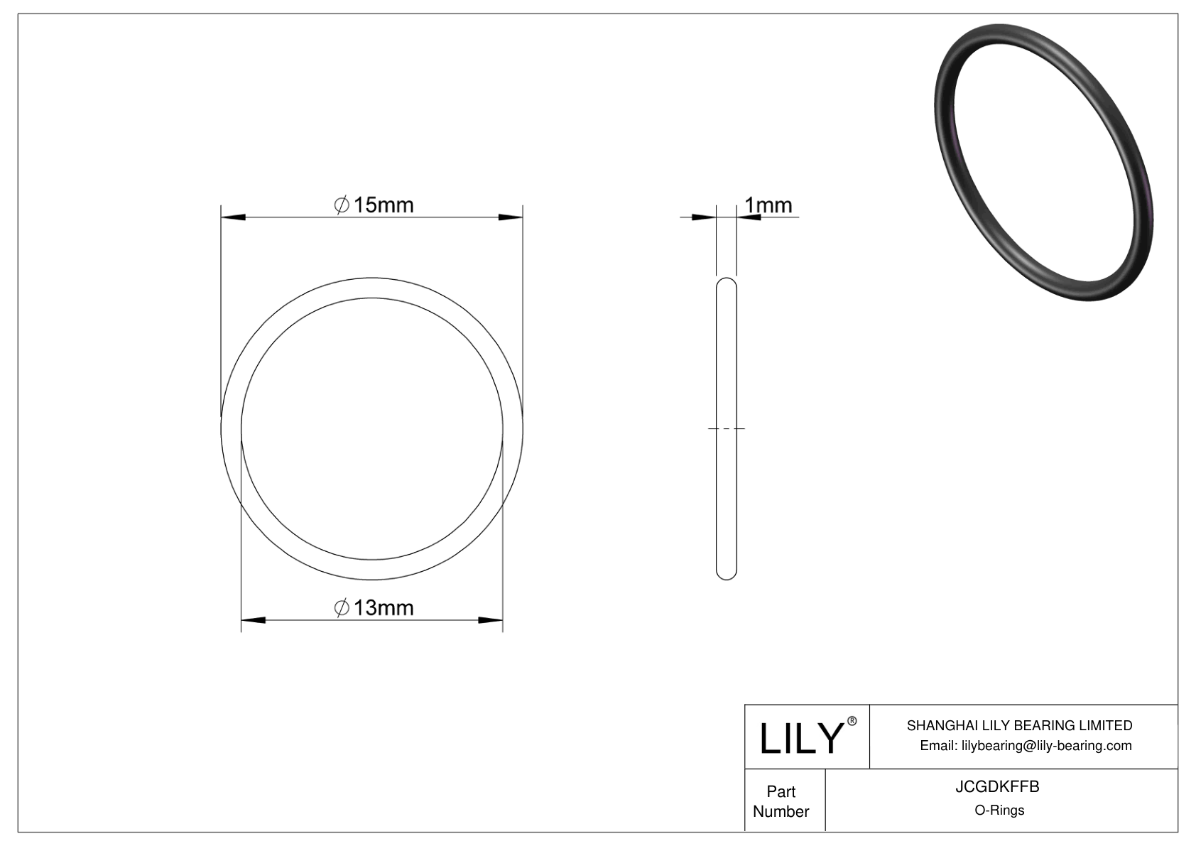 JCGDKFFB Chemical Resistant O-rings Round cad drawing