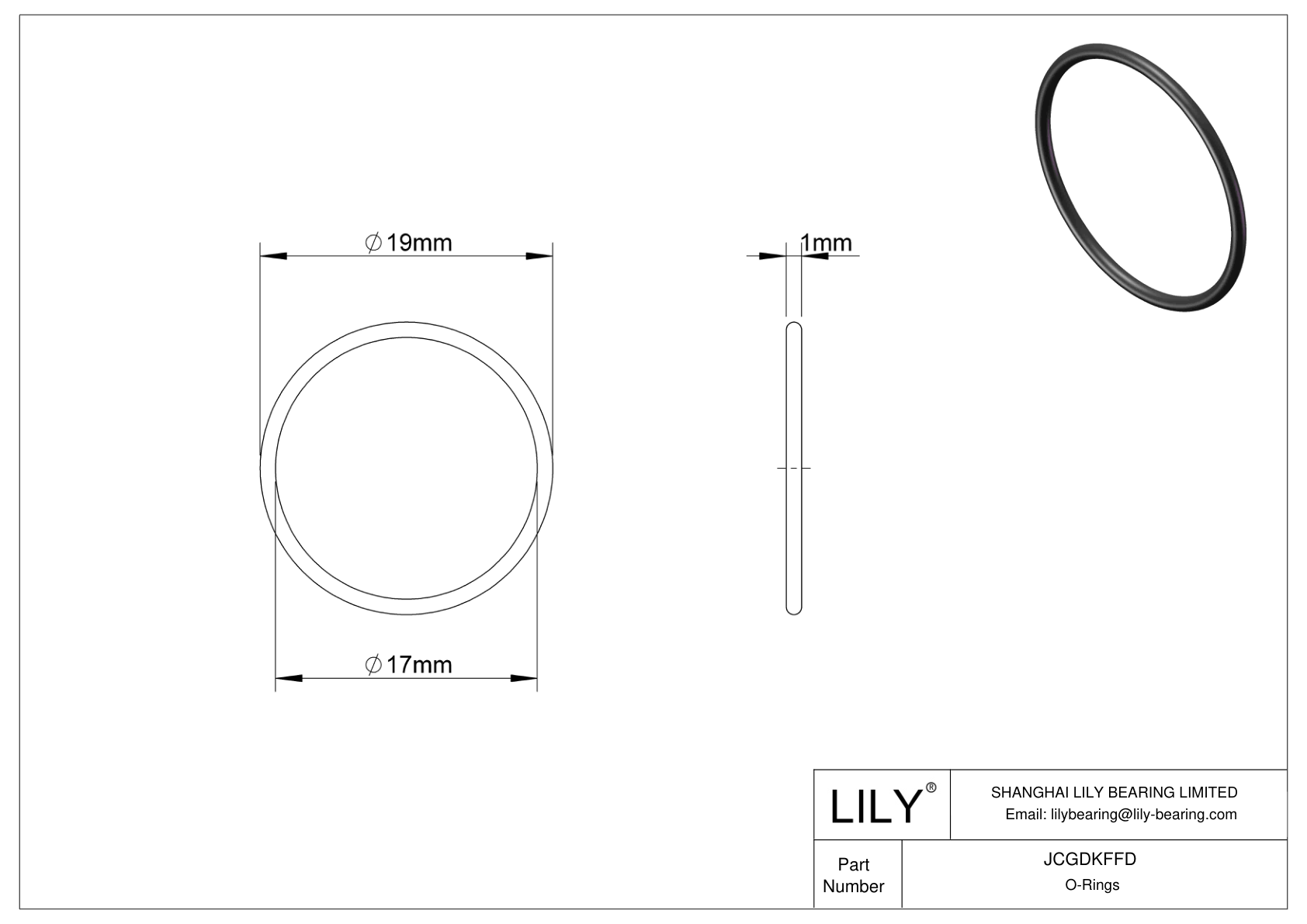 JCGDKFFD Chemical Resistant O-rings Round cad drawing