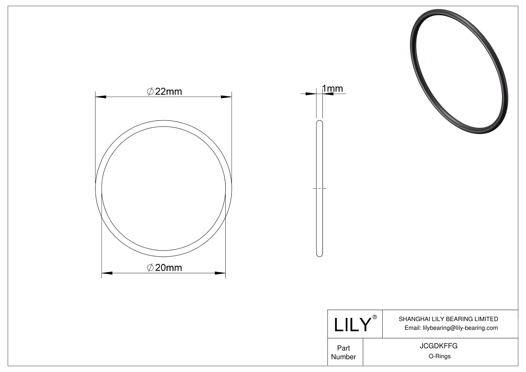 JCGDKFFG Chemical Resistant O-rings Round cad drawing