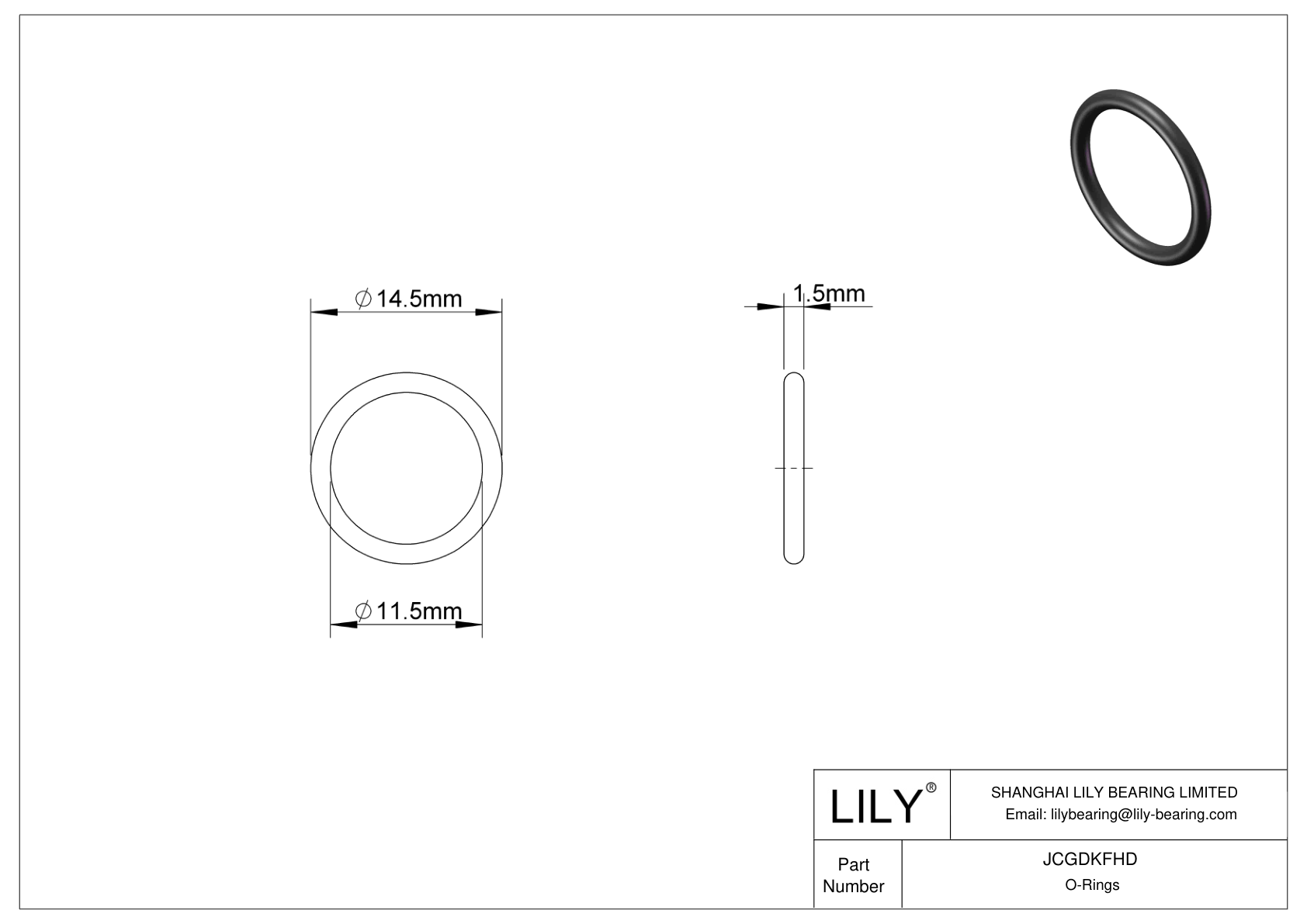 JCGDKFHD Chemical Resistant O-rings Round cad drawing