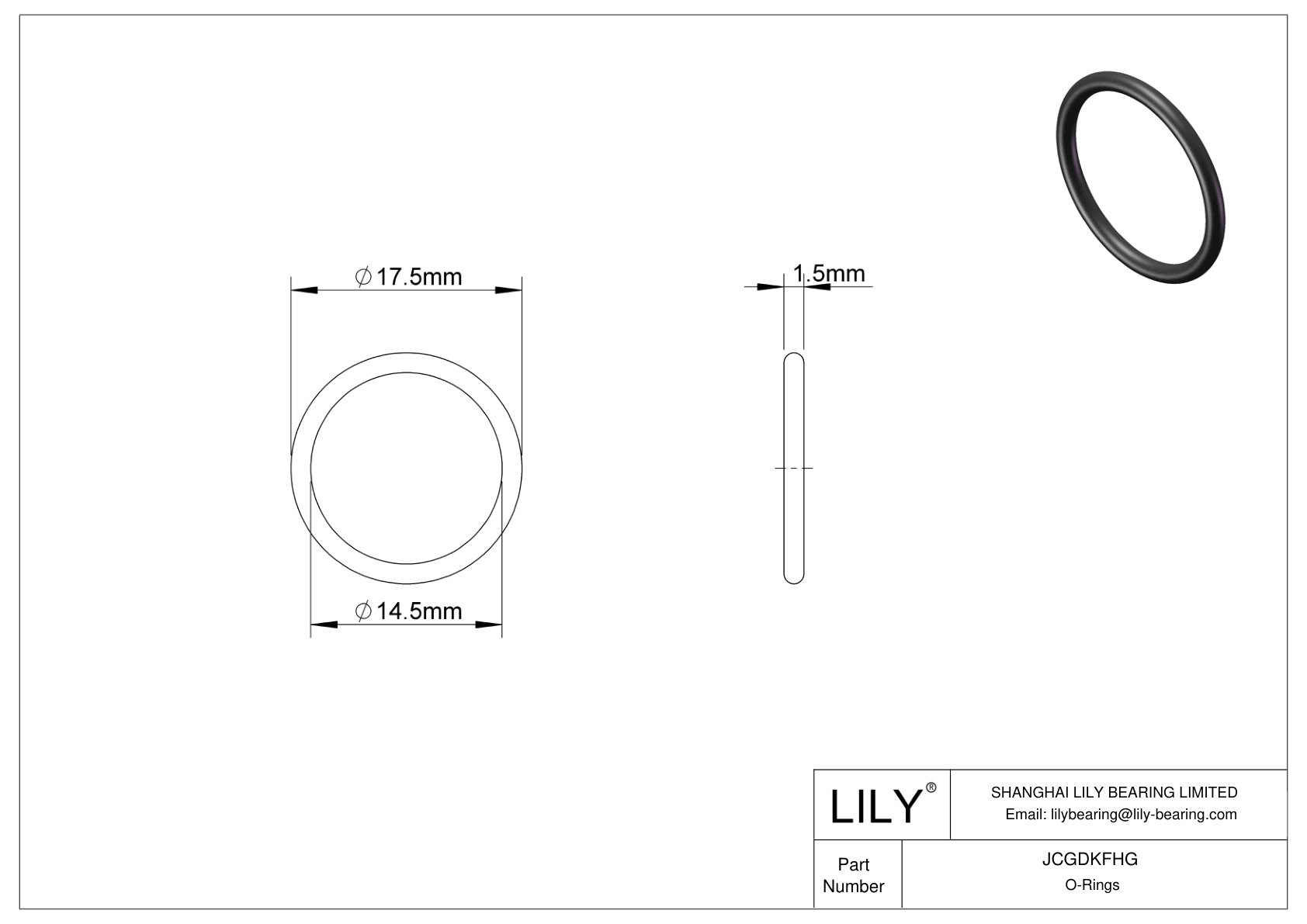 JCGDKFHG 圆形耐化学性 O 形圈 cad drawing