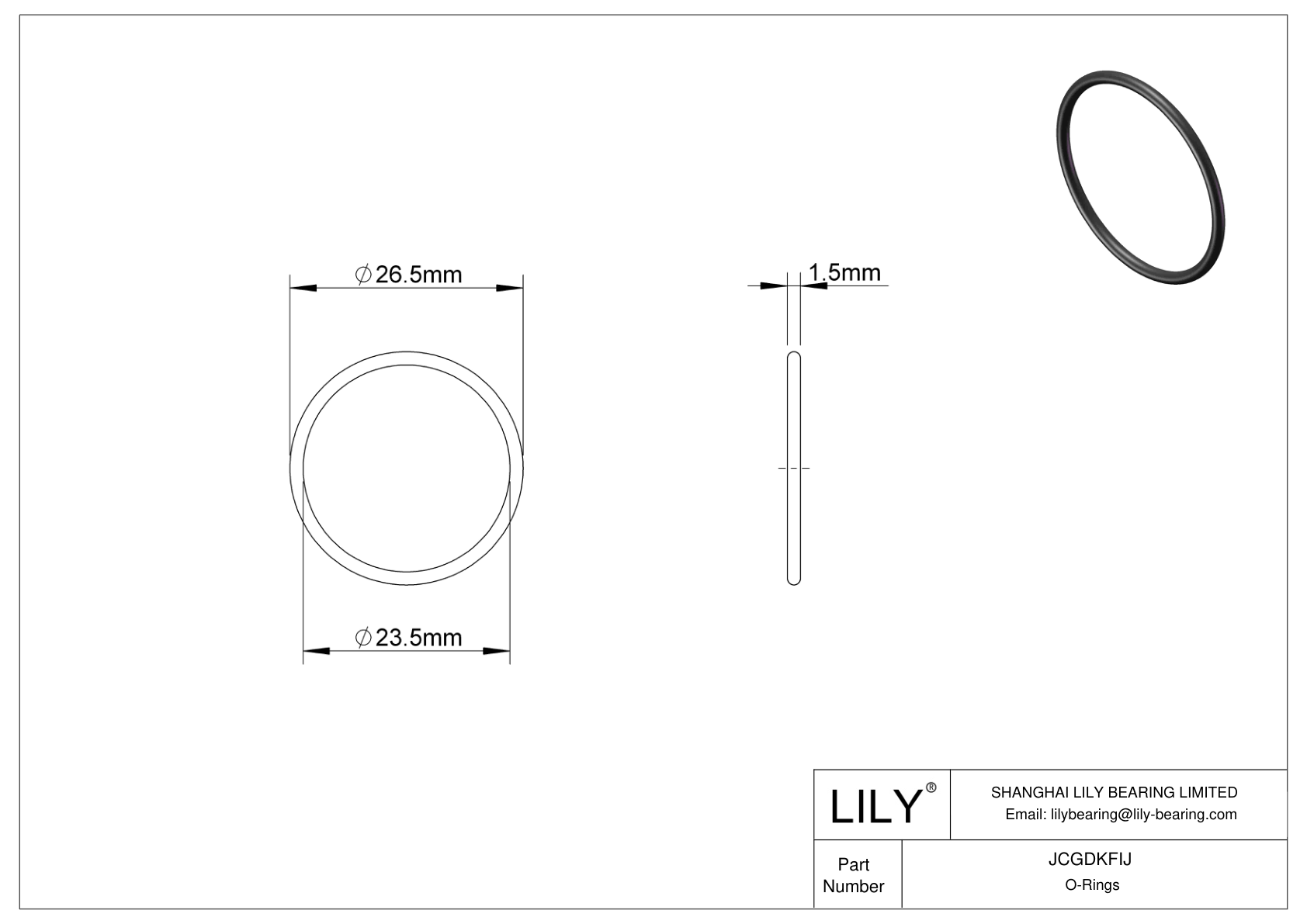 JCGDKFIJ 圆形耐化学性 O 形圈 cad drawing