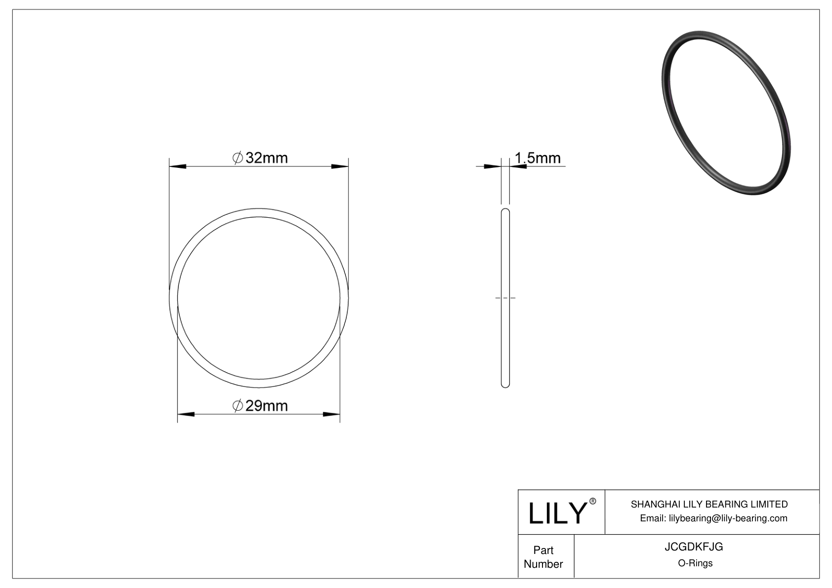 JCGDKFJG Chemical Resistant O-rings Round cad drawing