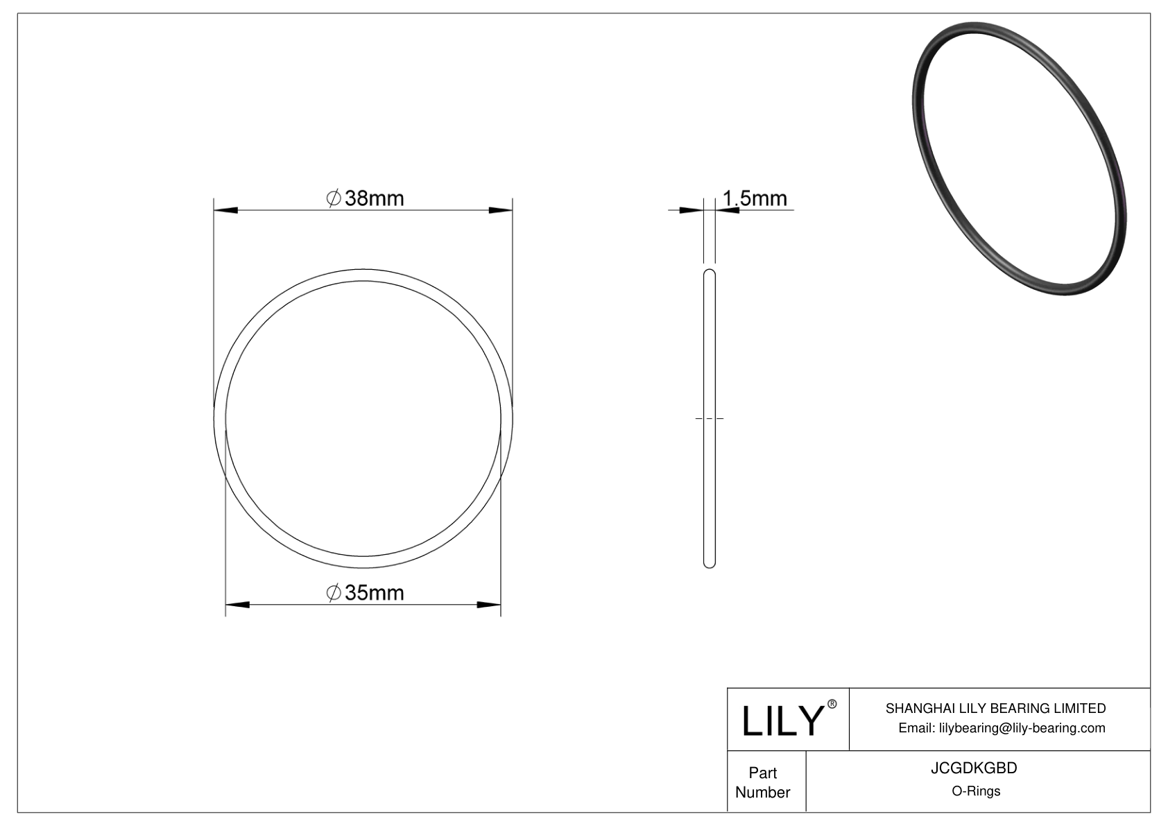 JCGDKGBD Chemical Resistant O-rings Round cad drawing