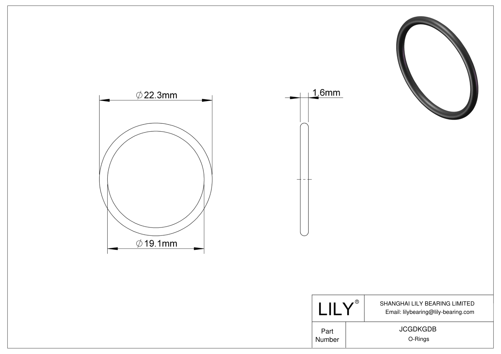 JCGDKGDB Chemical Resistant O-rings Round cad drawing