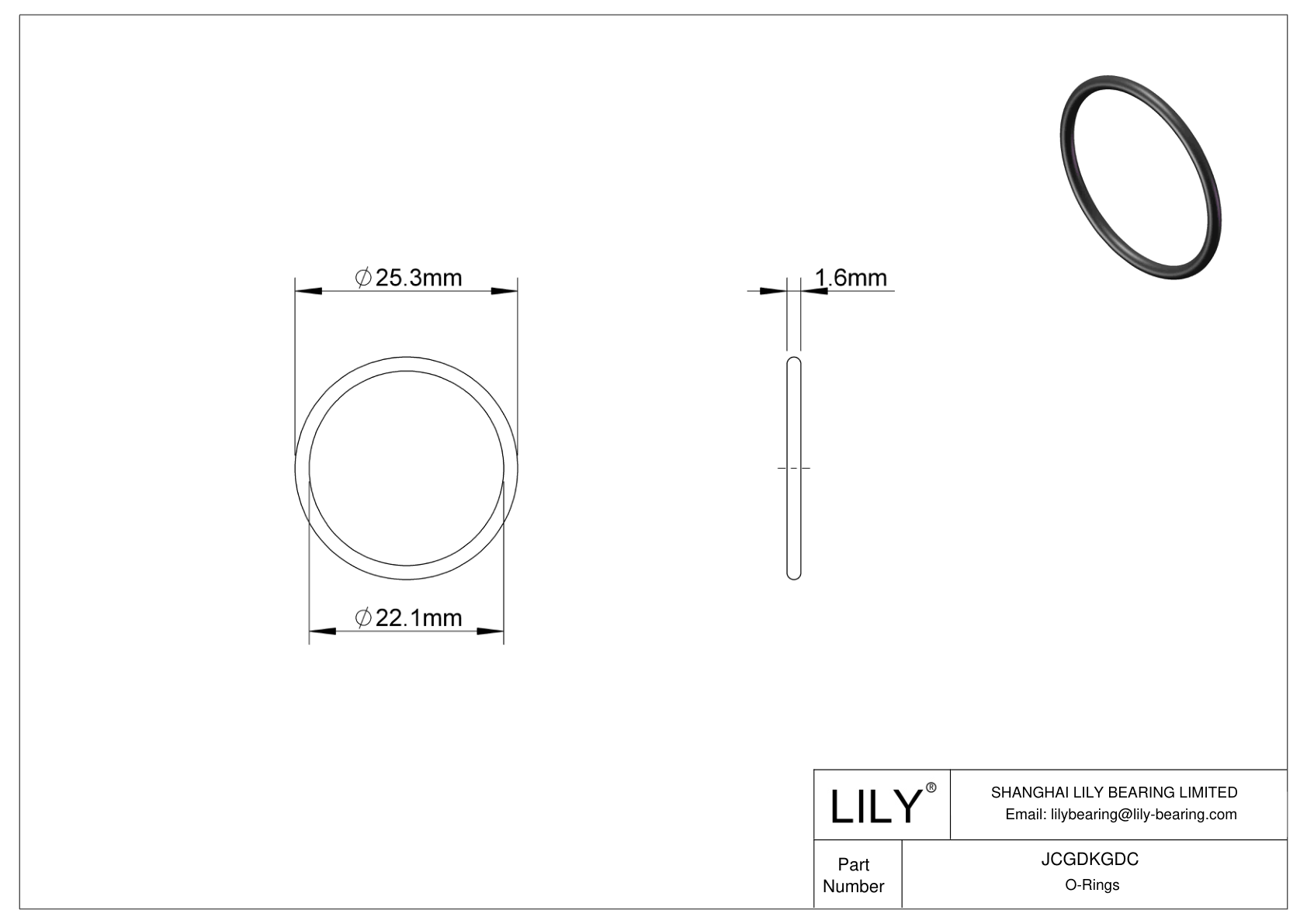 JCGDKGDC Chemical Resistant O-rings Round cad drawing