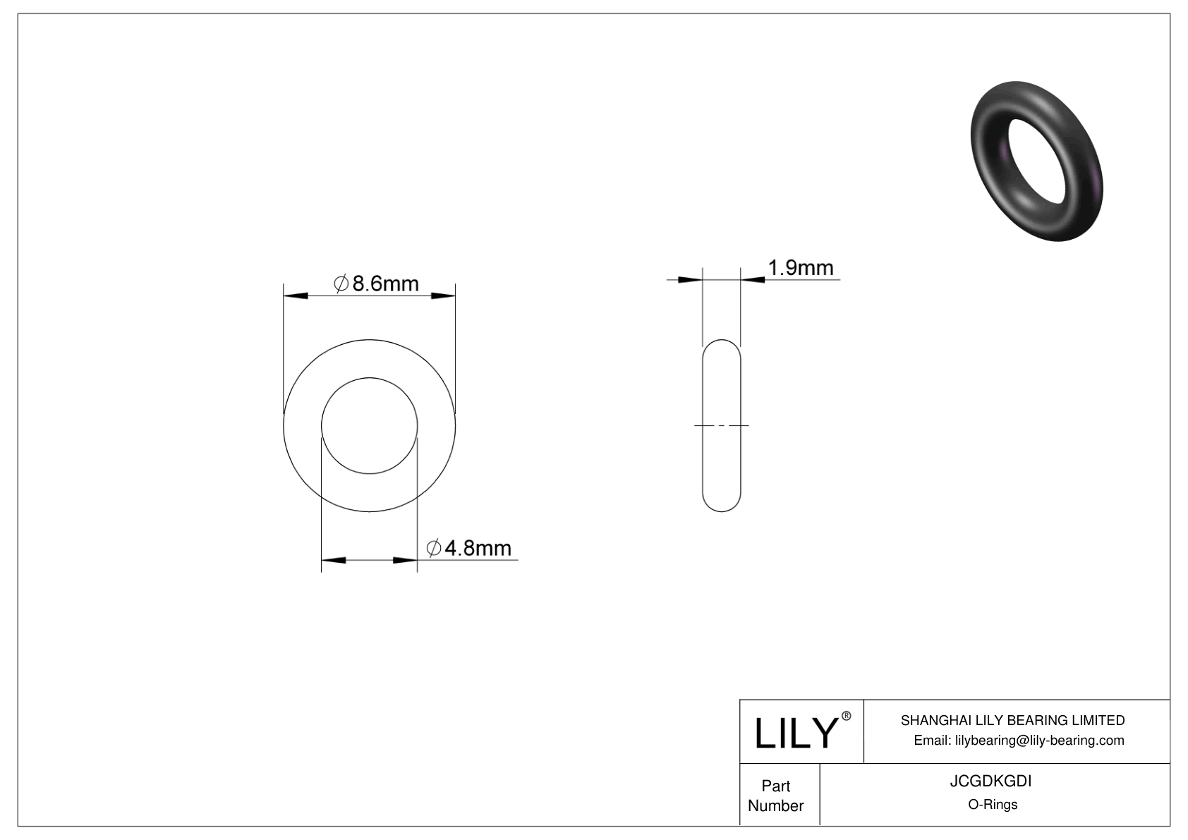 JCGDKGDI Chemical Resistant O-rings Round cad drawing