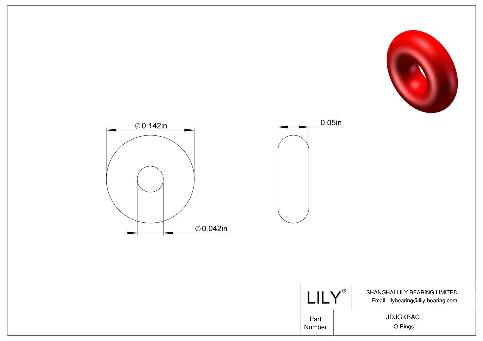 JDJGKBAC High Temperature O-Rings Round cad drawing