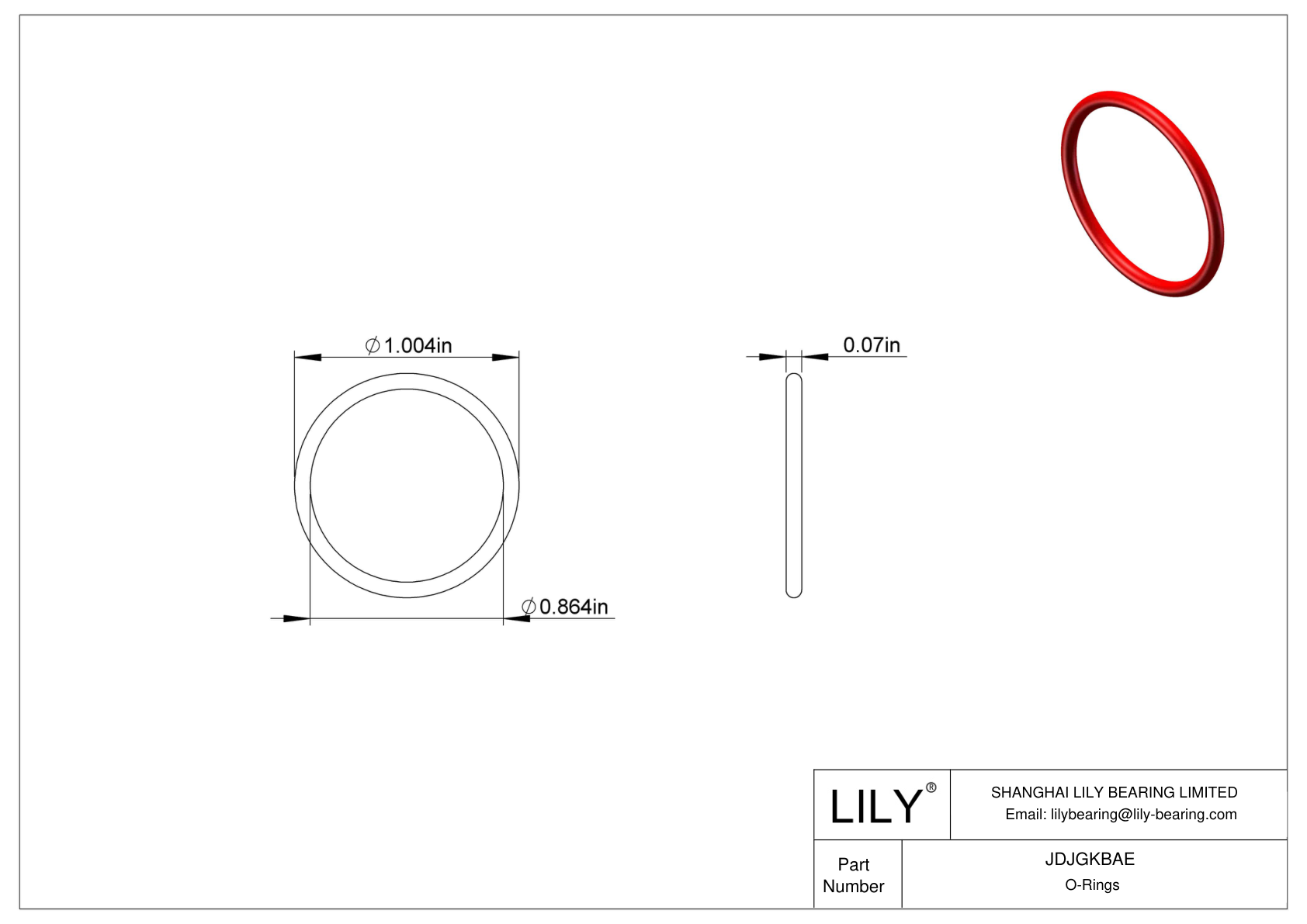 JDJGKBAE High Temperature O-Rings Round cad drawing