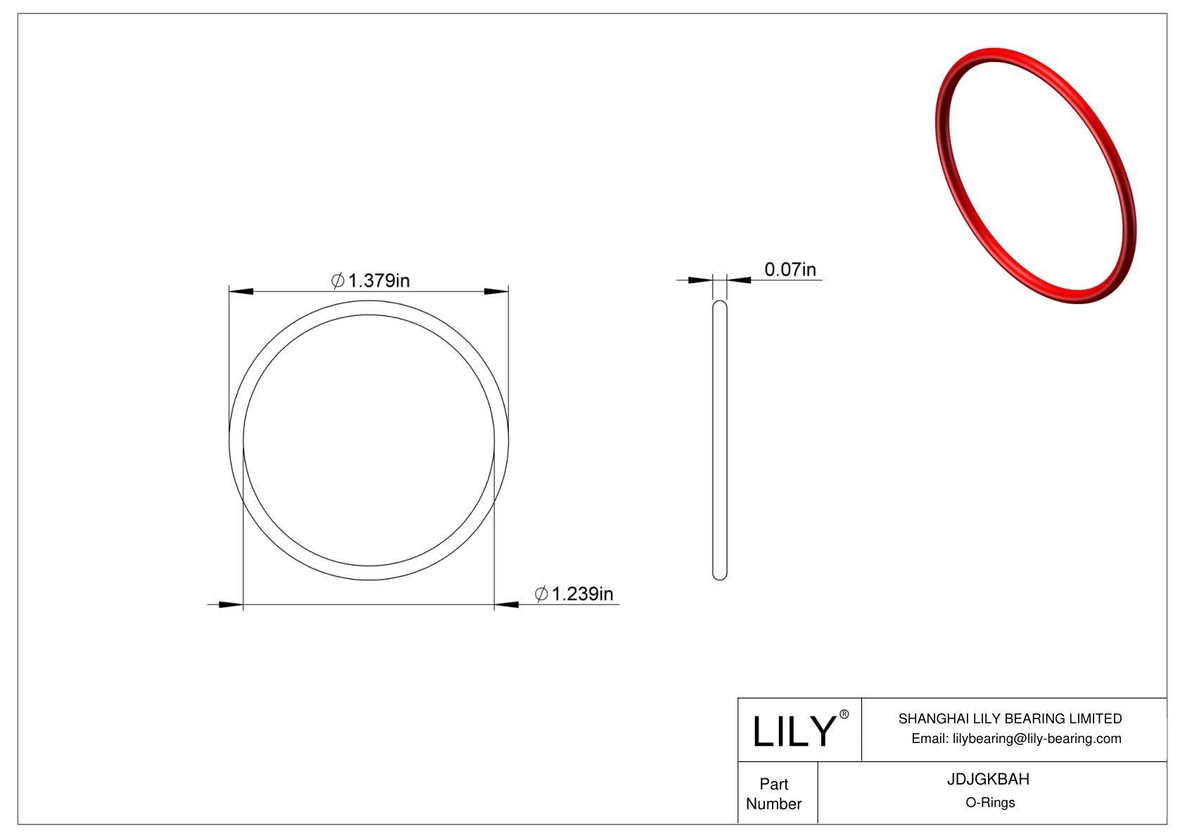 JDJGKBAH High Temperature O-Rings Round cad drawing