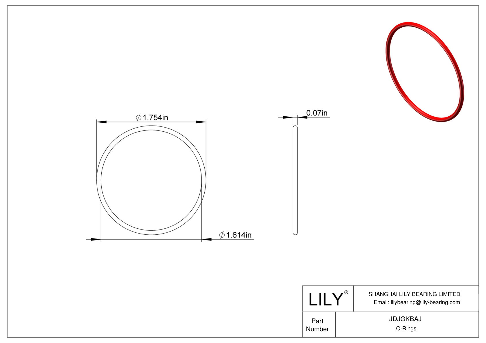 JDJGKBAJ High Temperature O-Rings Round cad drawing