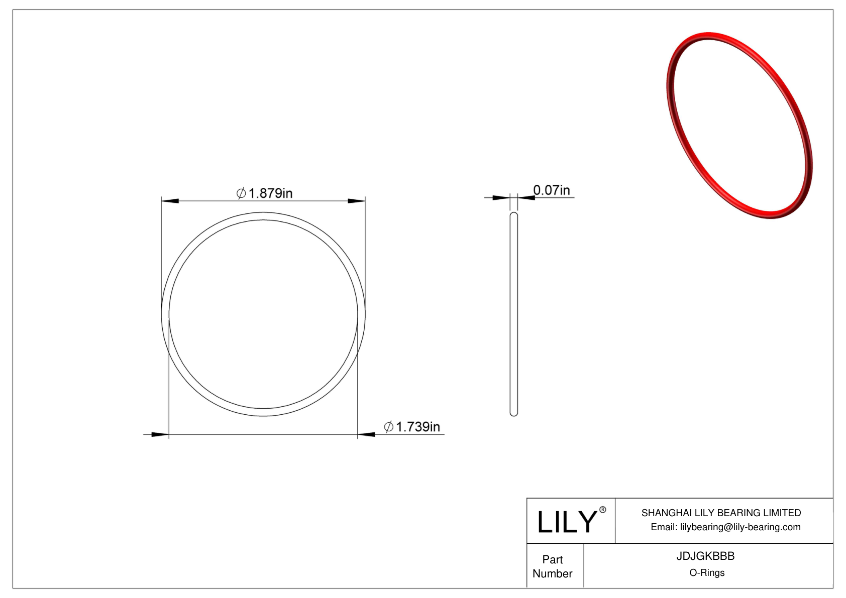 JDJGKBBB High Temperature O-Rings Round cad drawing