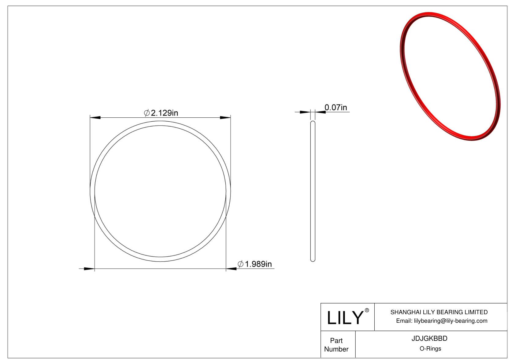 JDJGKBBD High Temperature O-Rings Round cad drawing