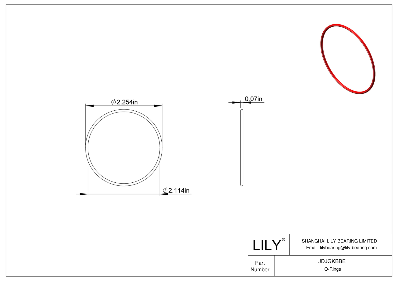 JDJGKBBE High Temperature O-Rings Round cad drawing