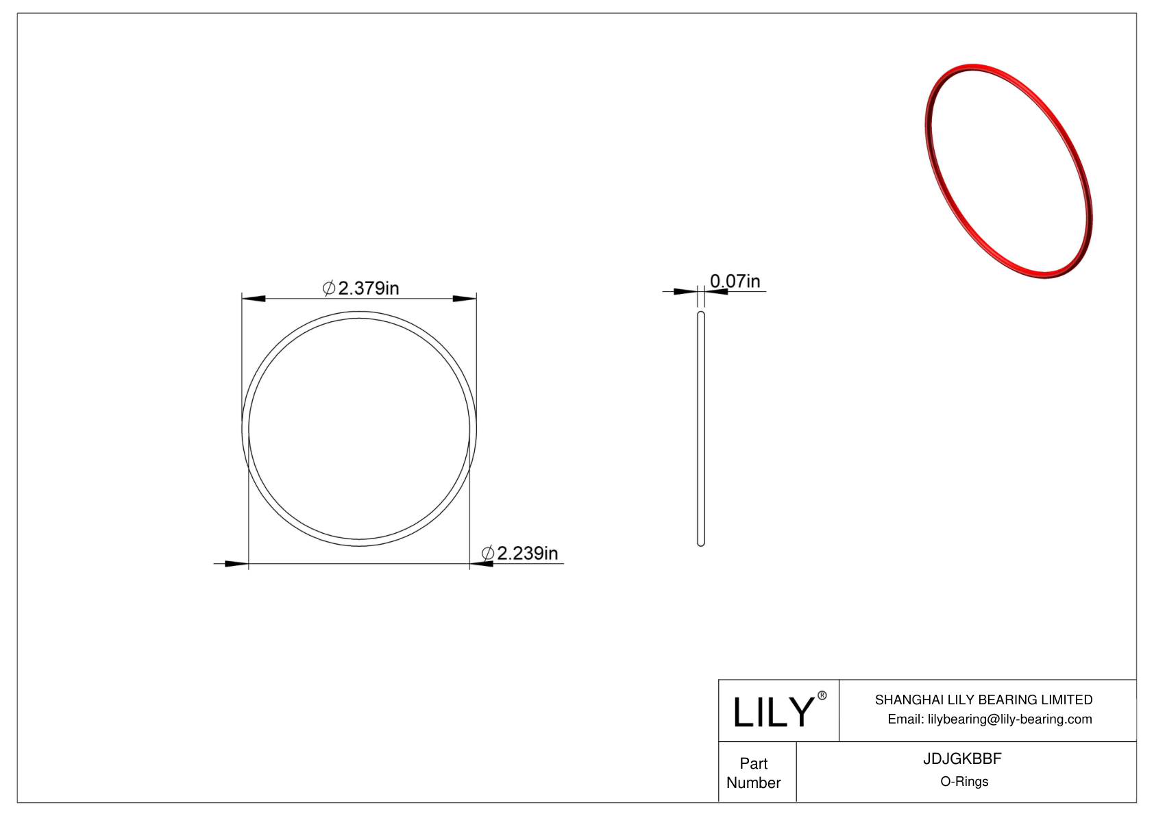 JDJGKBBF High Temperature O-Rings Round cad drawing