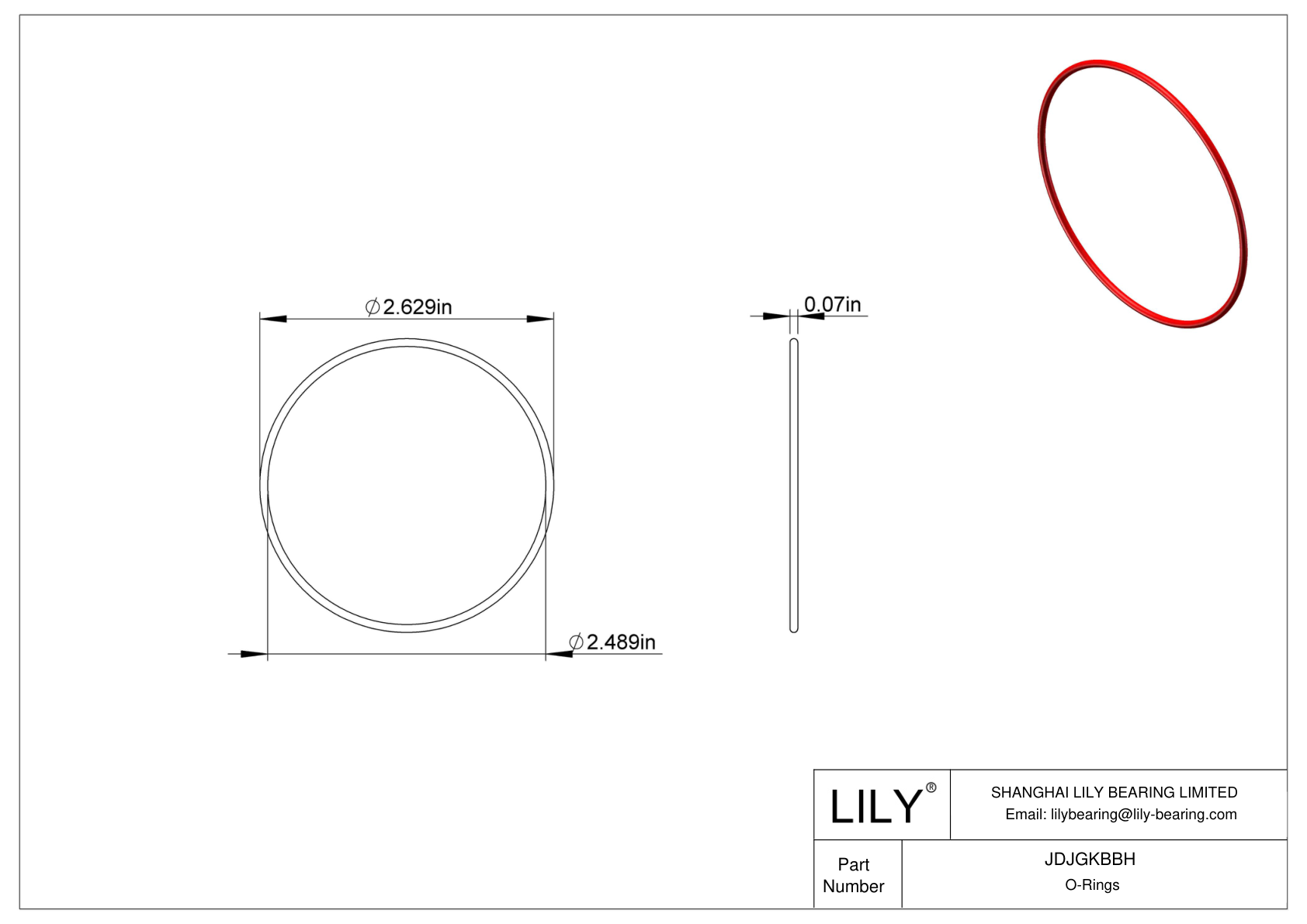 JDJGKBBH High Temperature O-Rings Round cad drawing