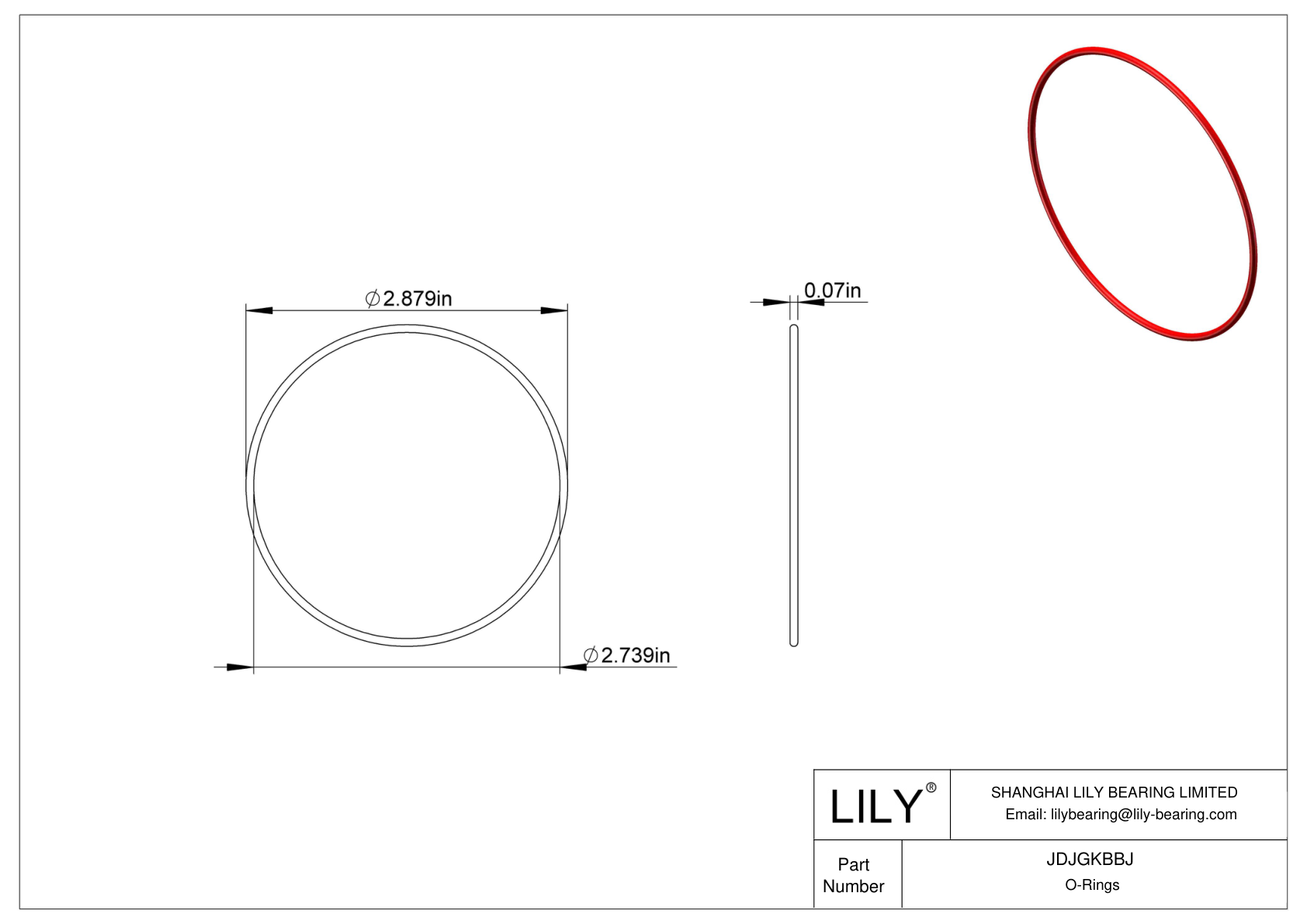 JDJGKBBJ High Temperature O-Rings Round cad drawing