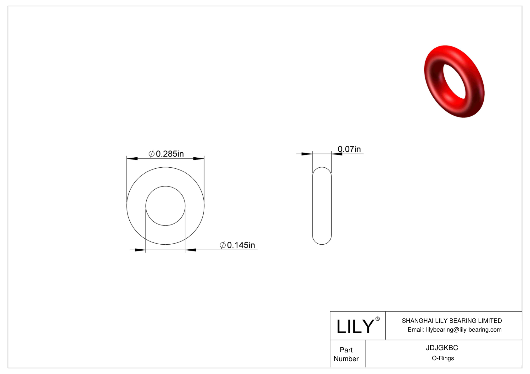 JDJGKBC High Temperature O-Rings Round cad drawing