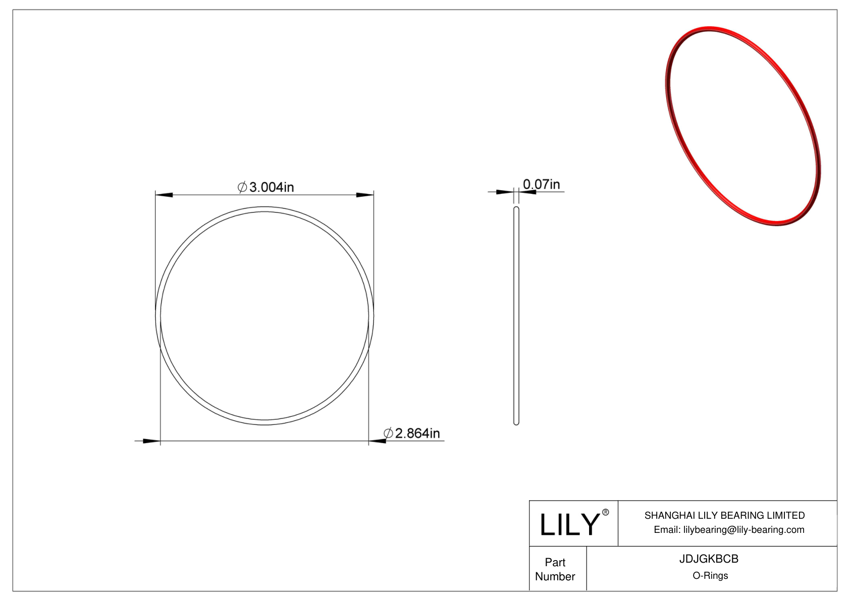 JDJGKBCB High Temperature O-Rings Round cad drawing