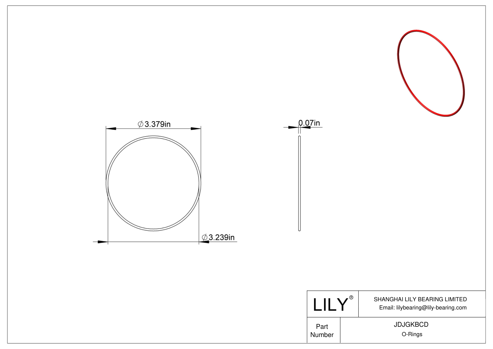 JDJGKBCD High Temperature O-Rings Round cad drawing