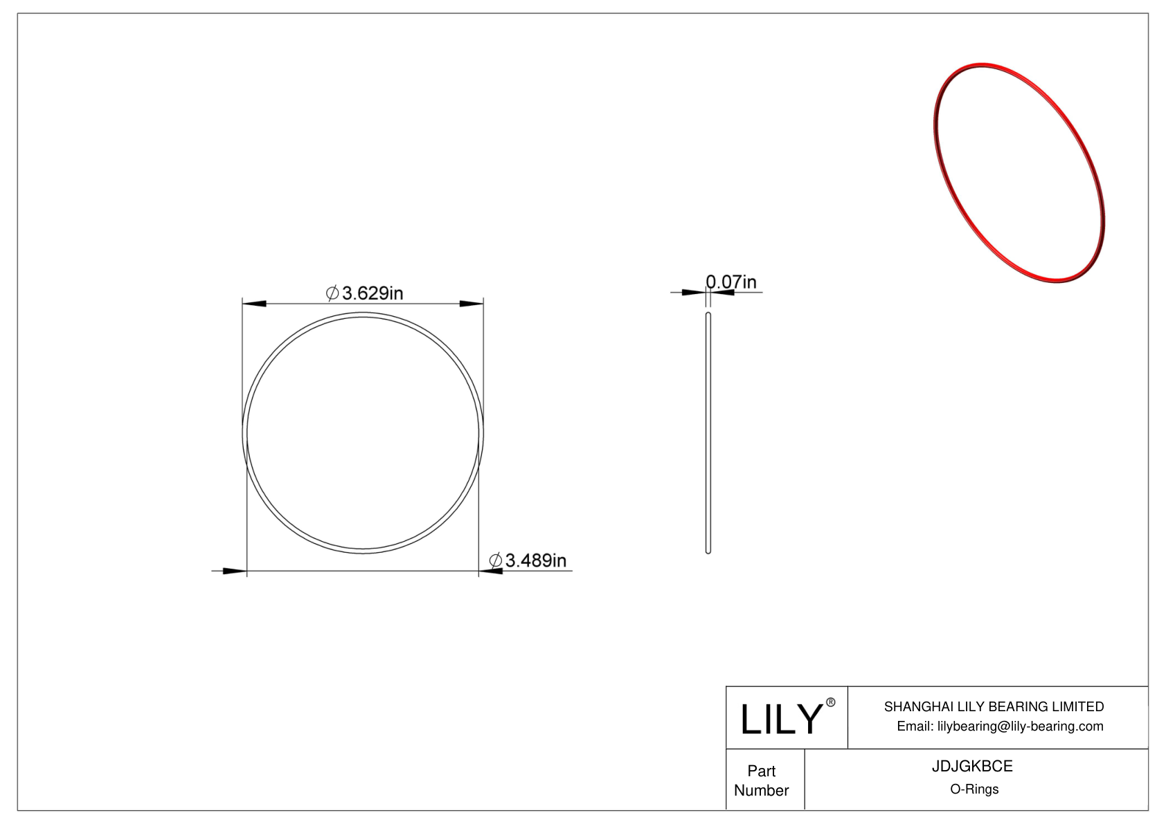 JDJGKBCE High Temperature O-Rings Round cad drawing