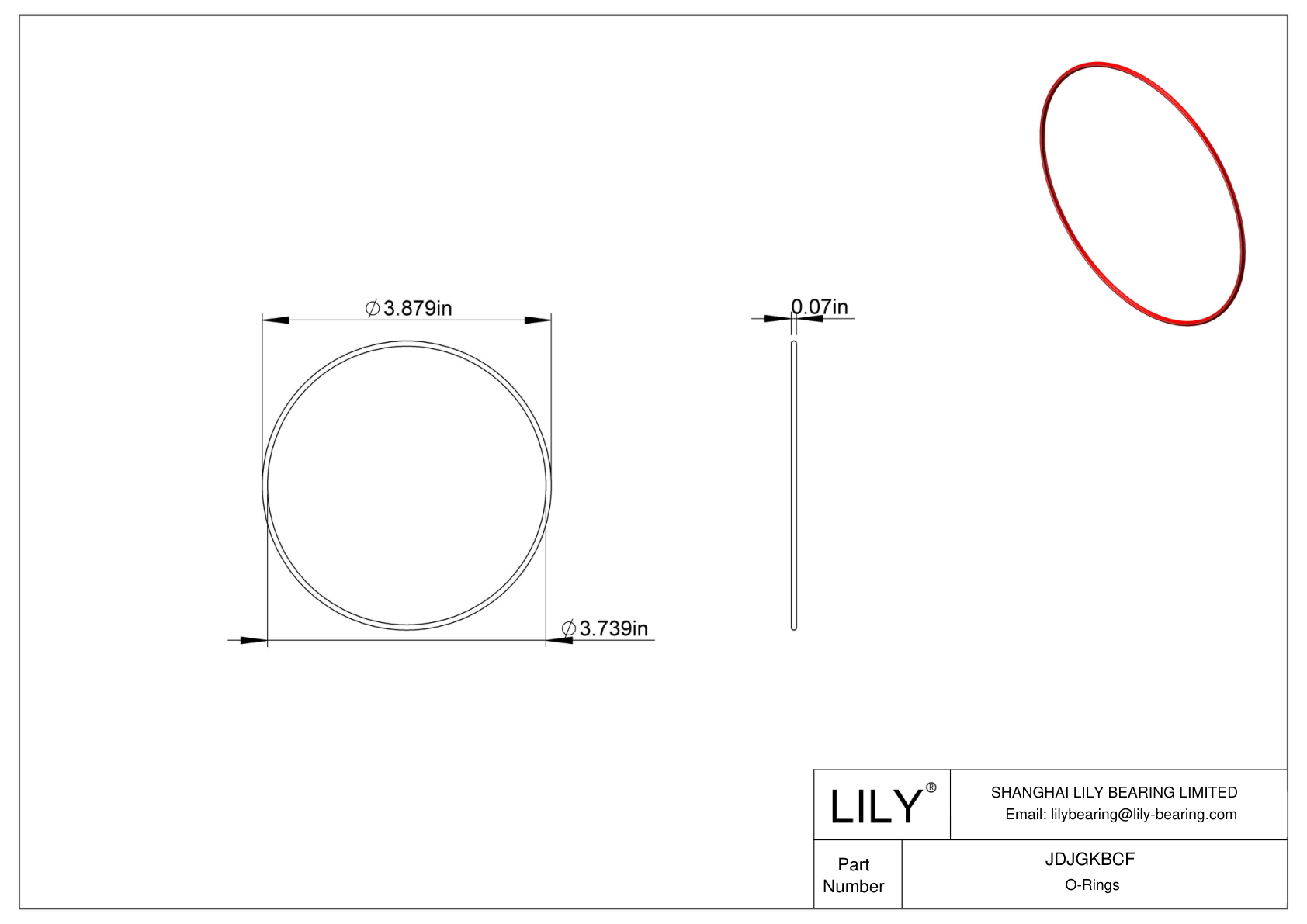 JDJGKBCF High Temperature O-Rings Round cad drawing