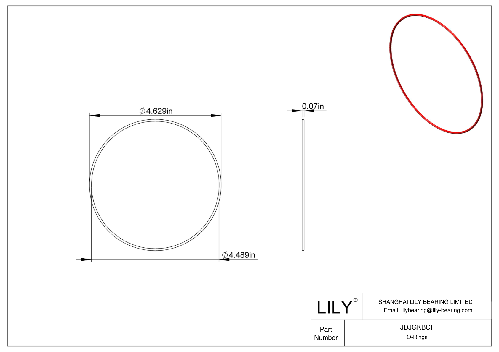 JDJGKBCI High Temperature O-Rings Round cad drawing