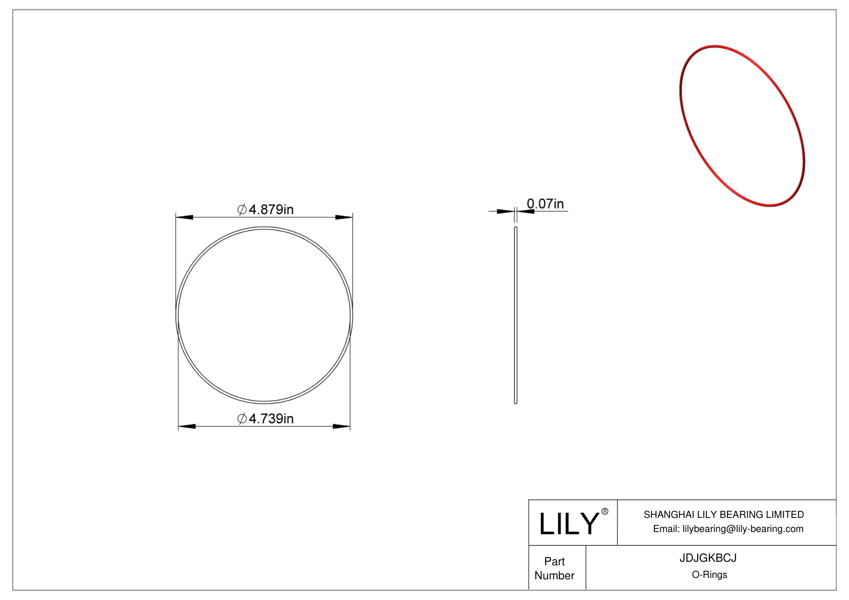 JDJGKBCJ High Temperature O-Rings Round cad drawing