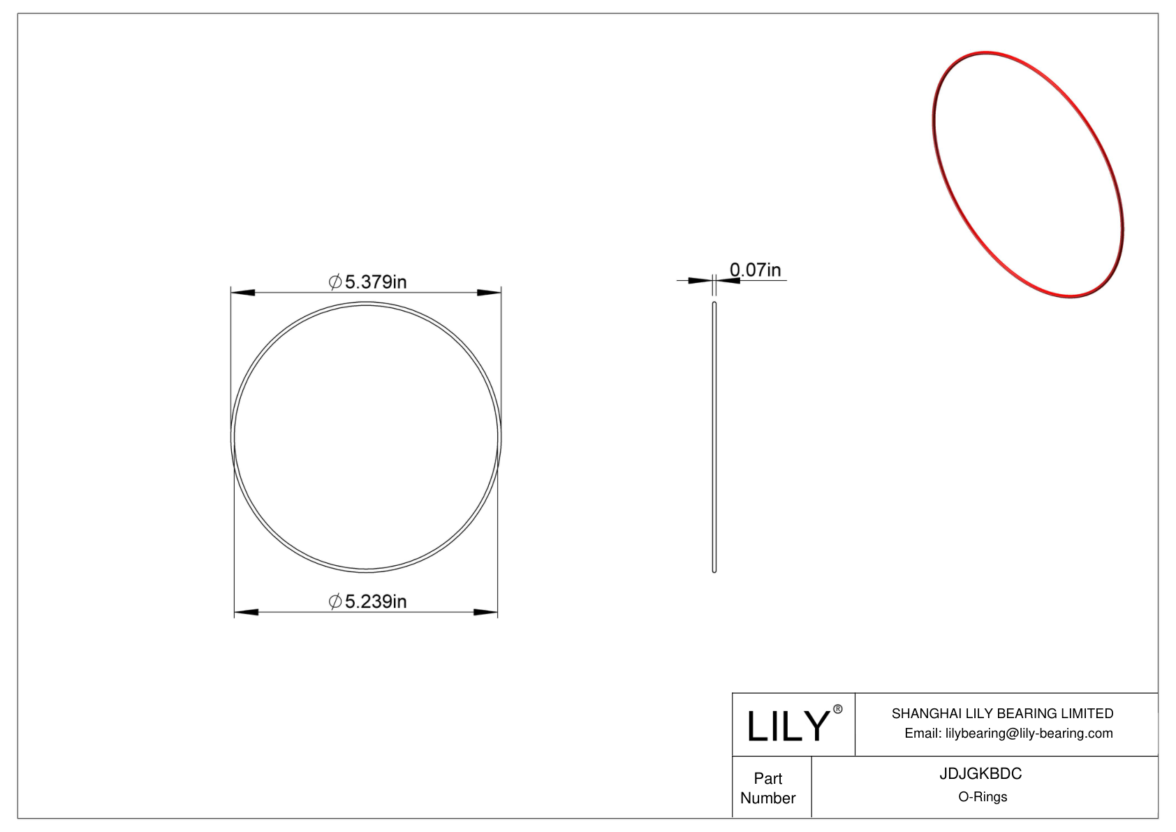 JDJGKBDC High Temperature O-Rings Round cad drawing