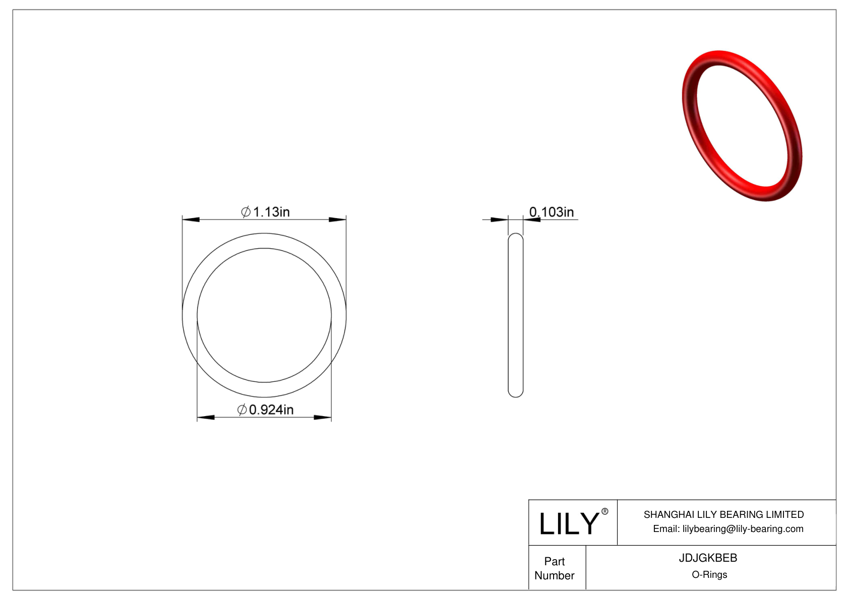 JDJGKBEB High Temperature O-Rings Round cad drawing