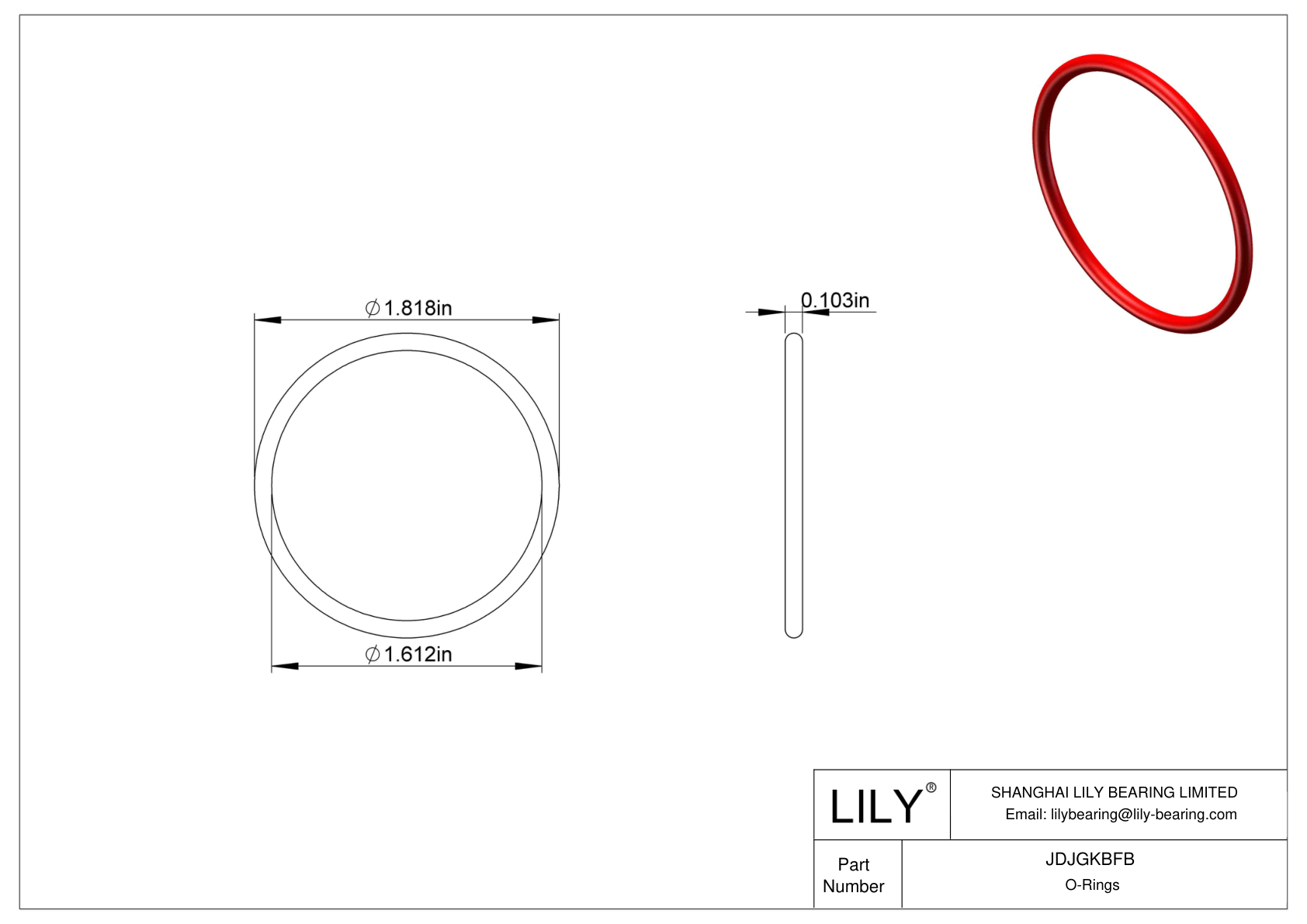 JDJGKBFB High Temperature O-Rings Round cad drawing