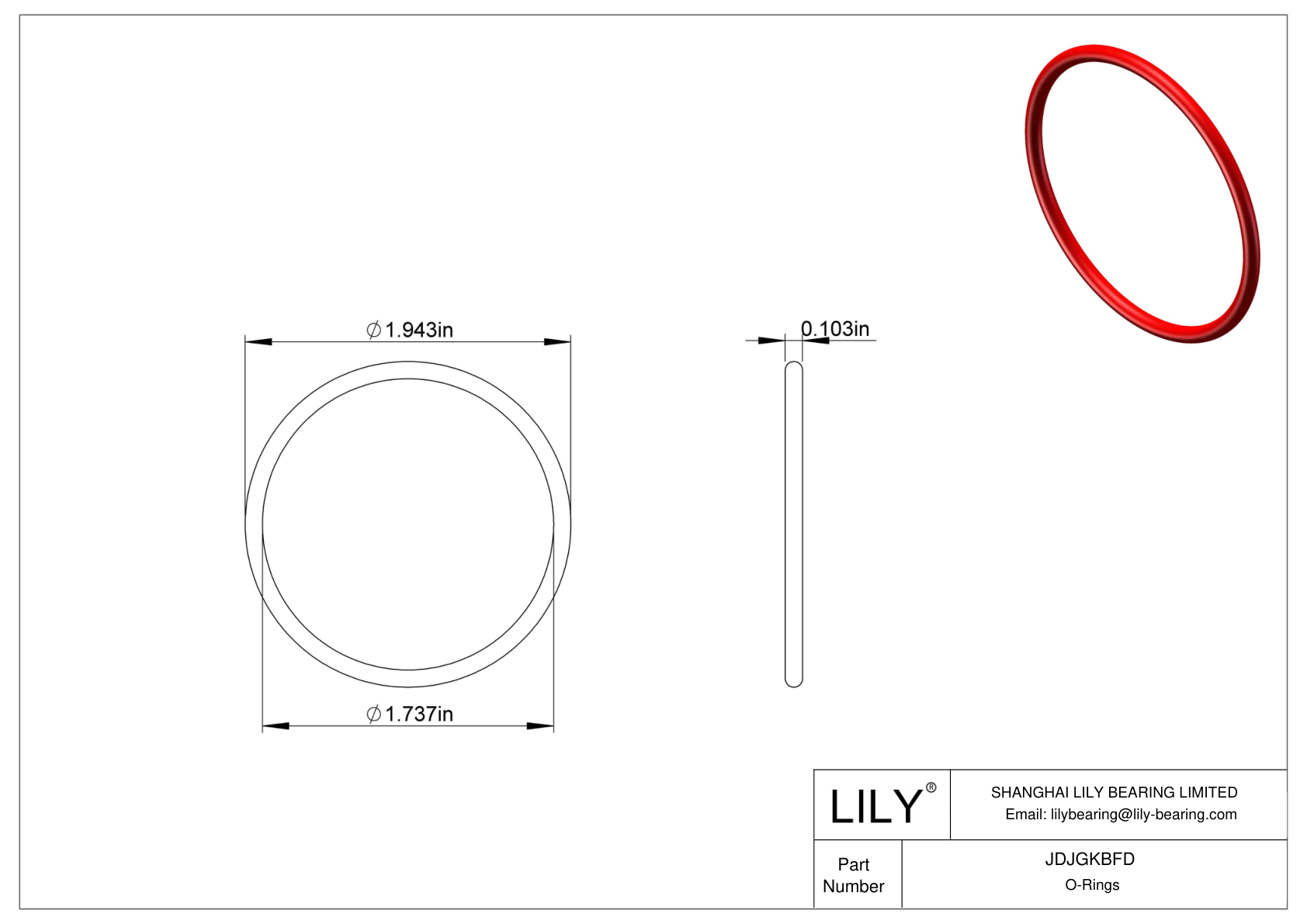 JDJGKBFD High Temperature O-Rings Round cad drawing