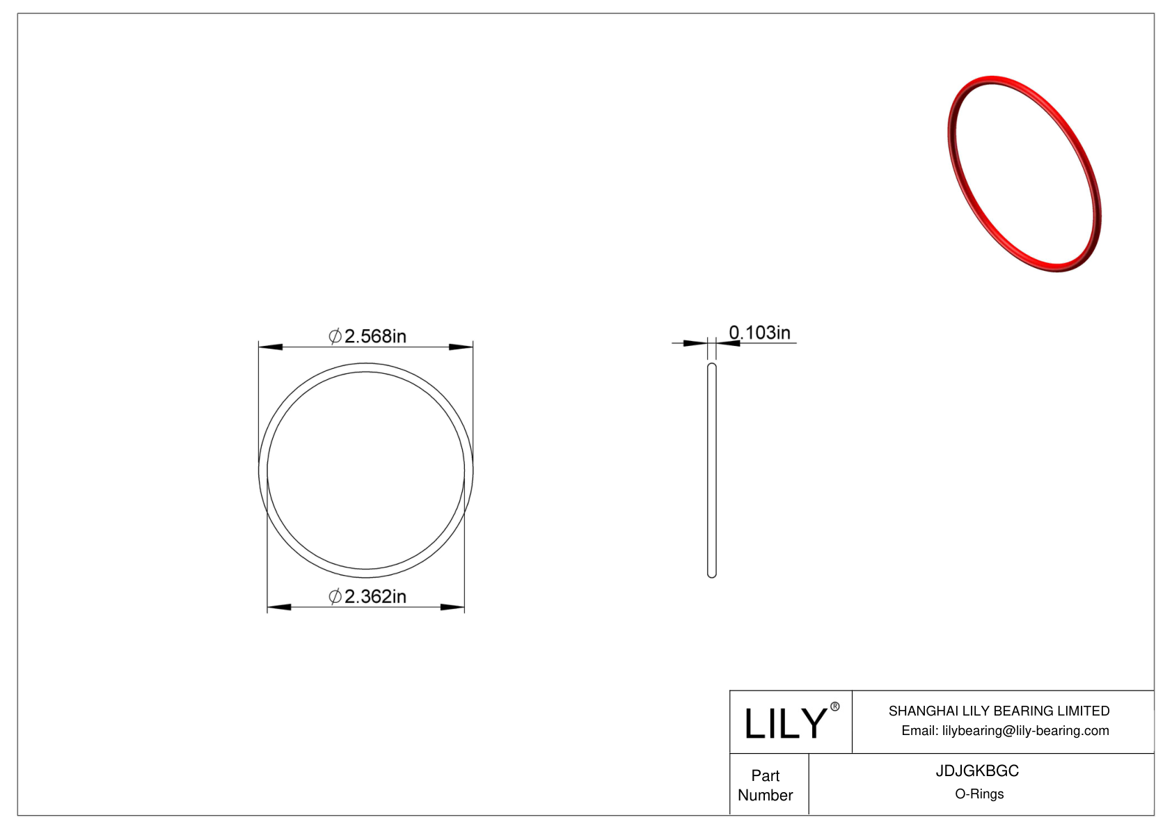 JDJGKBGC High Temperature O-Rings Round cad drawing