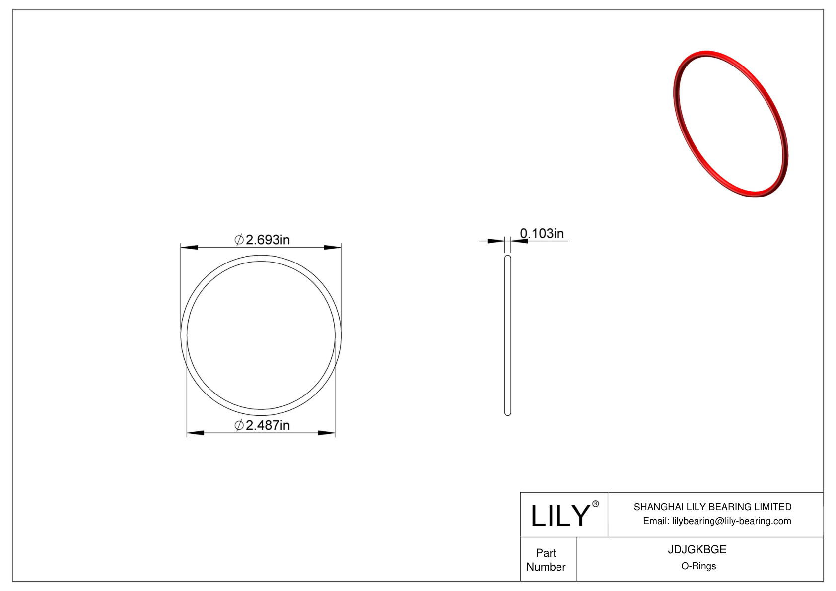 JDJGKBGE Juntas tóricas de alta temperatura redondas cad drawing